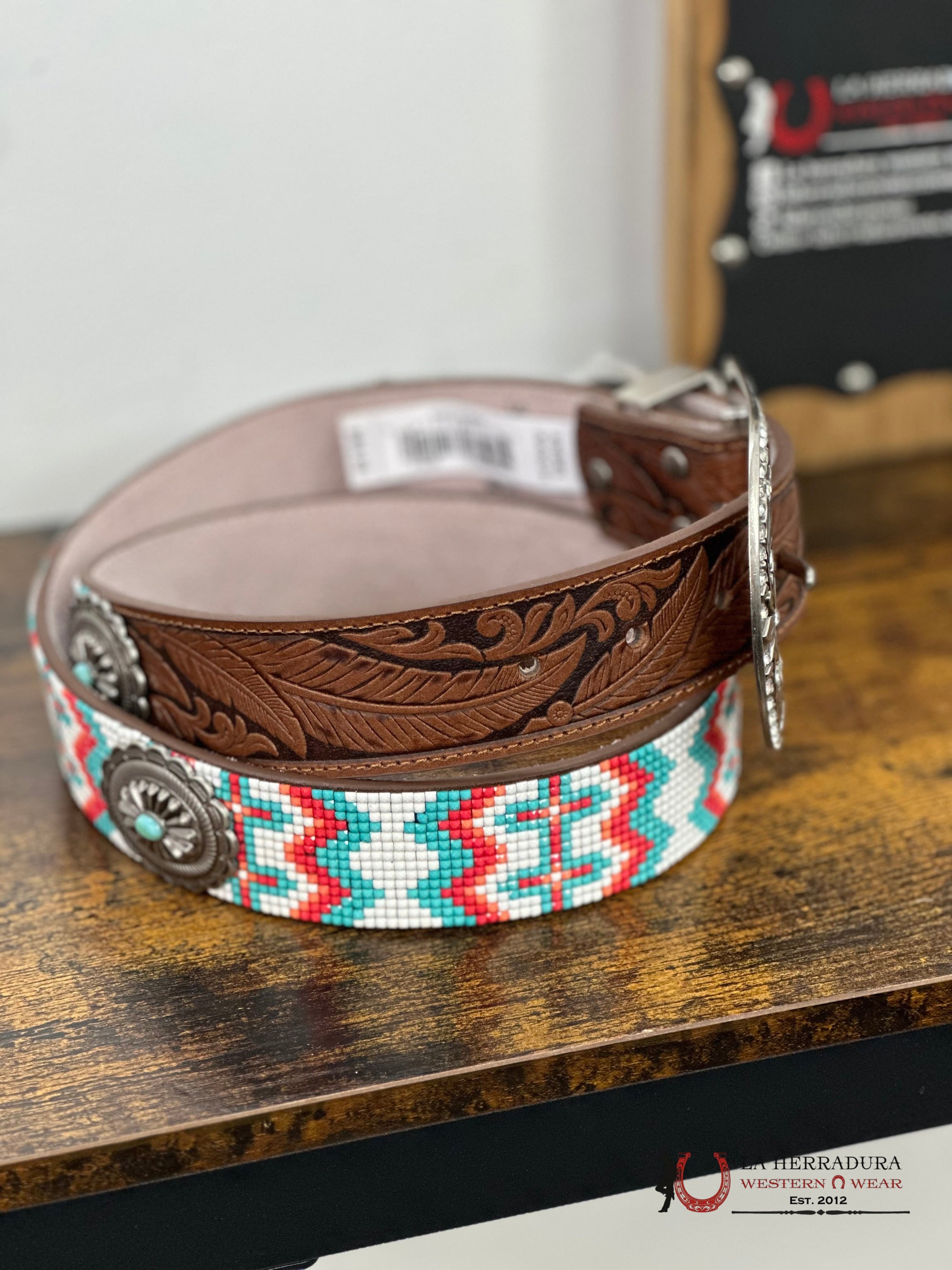 Angel Ranch Muli Color Gem Conch Belt Cinturones Mujeres