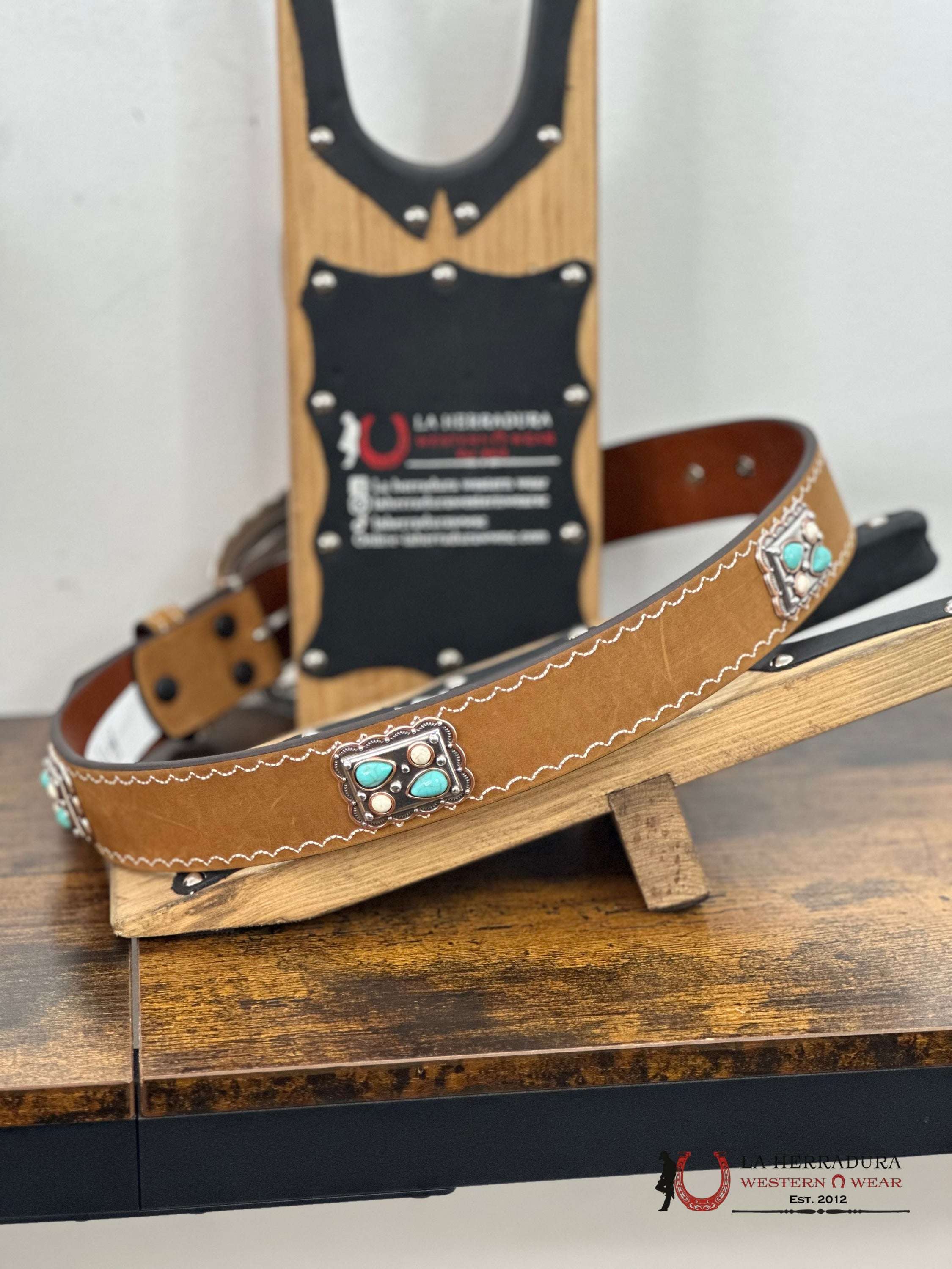 Angel Ranch Orix White Turq Belt Cinturones Mujeres