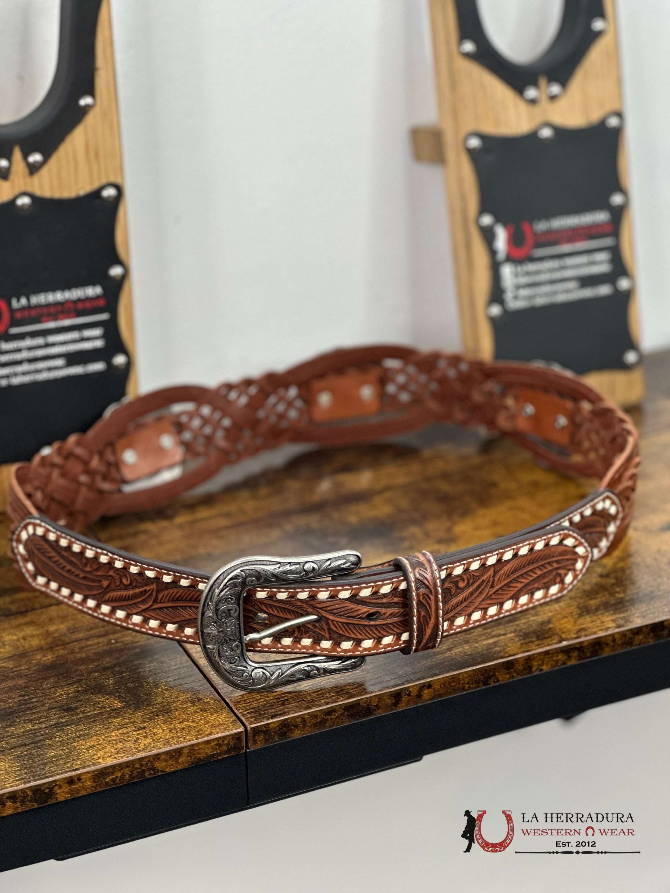Angel Ranch Turq Heart Belt Cinturones Mujeres