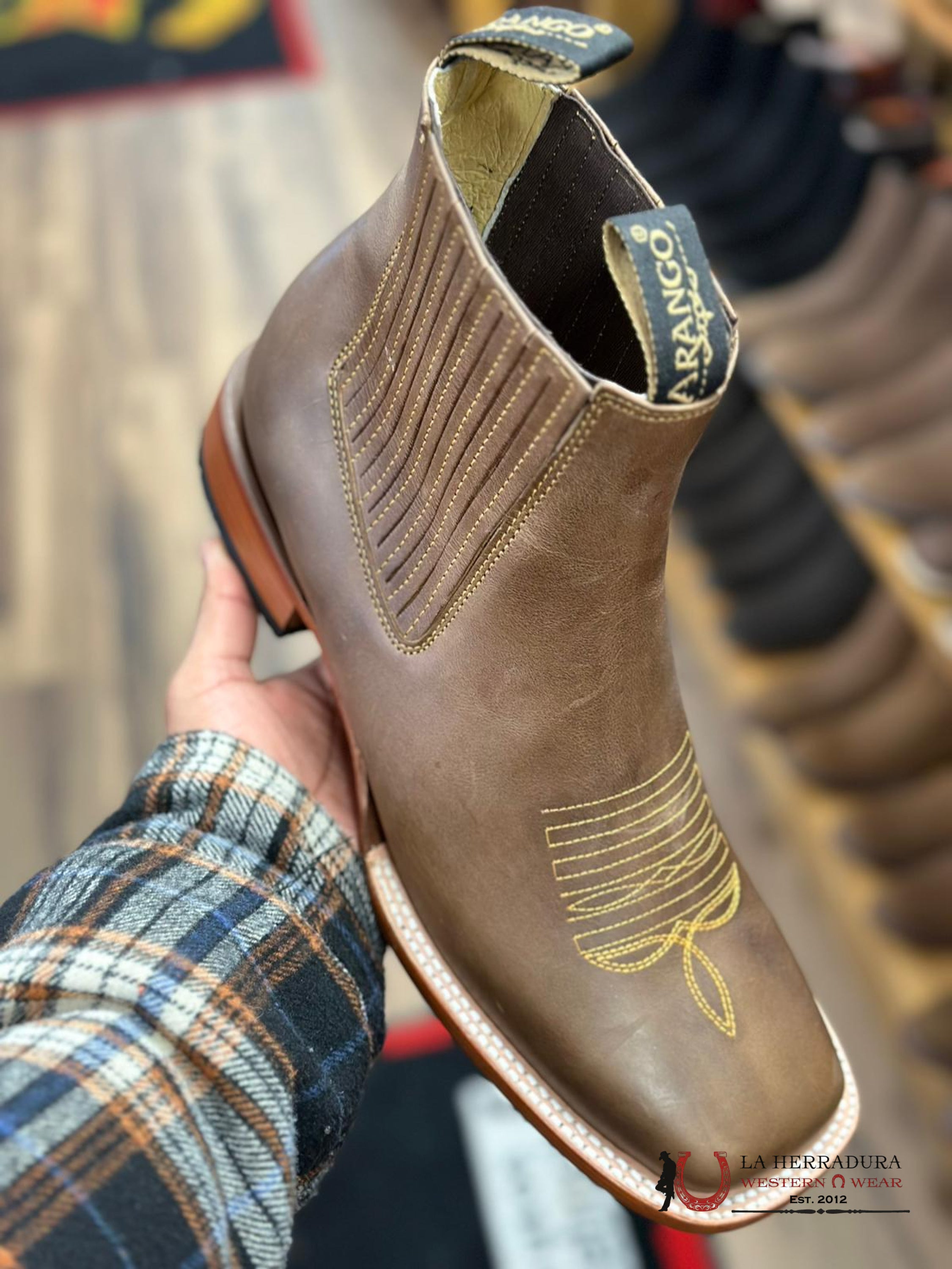 Arango Men’s Square Toe Botines Brown Botas Hombres