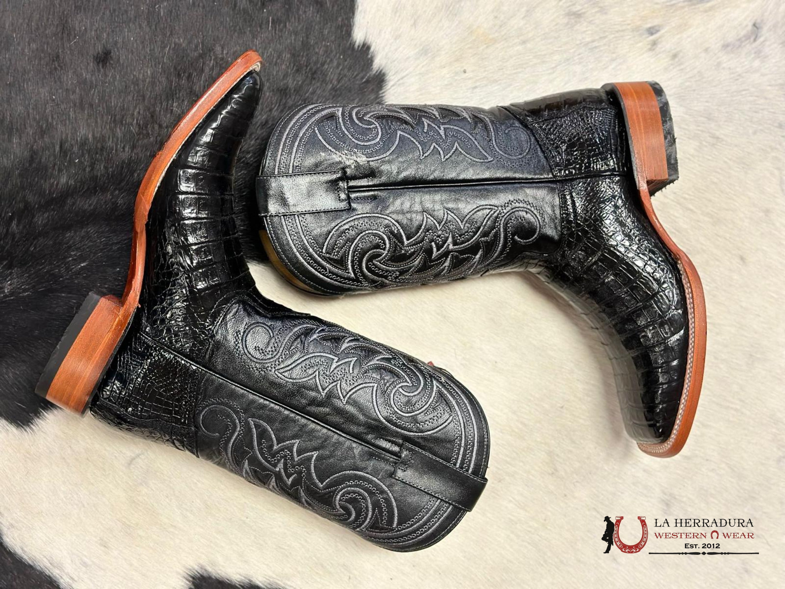 Arango Boots Pro-Rodeo Exotic Coco Belly Black Botas Hombres