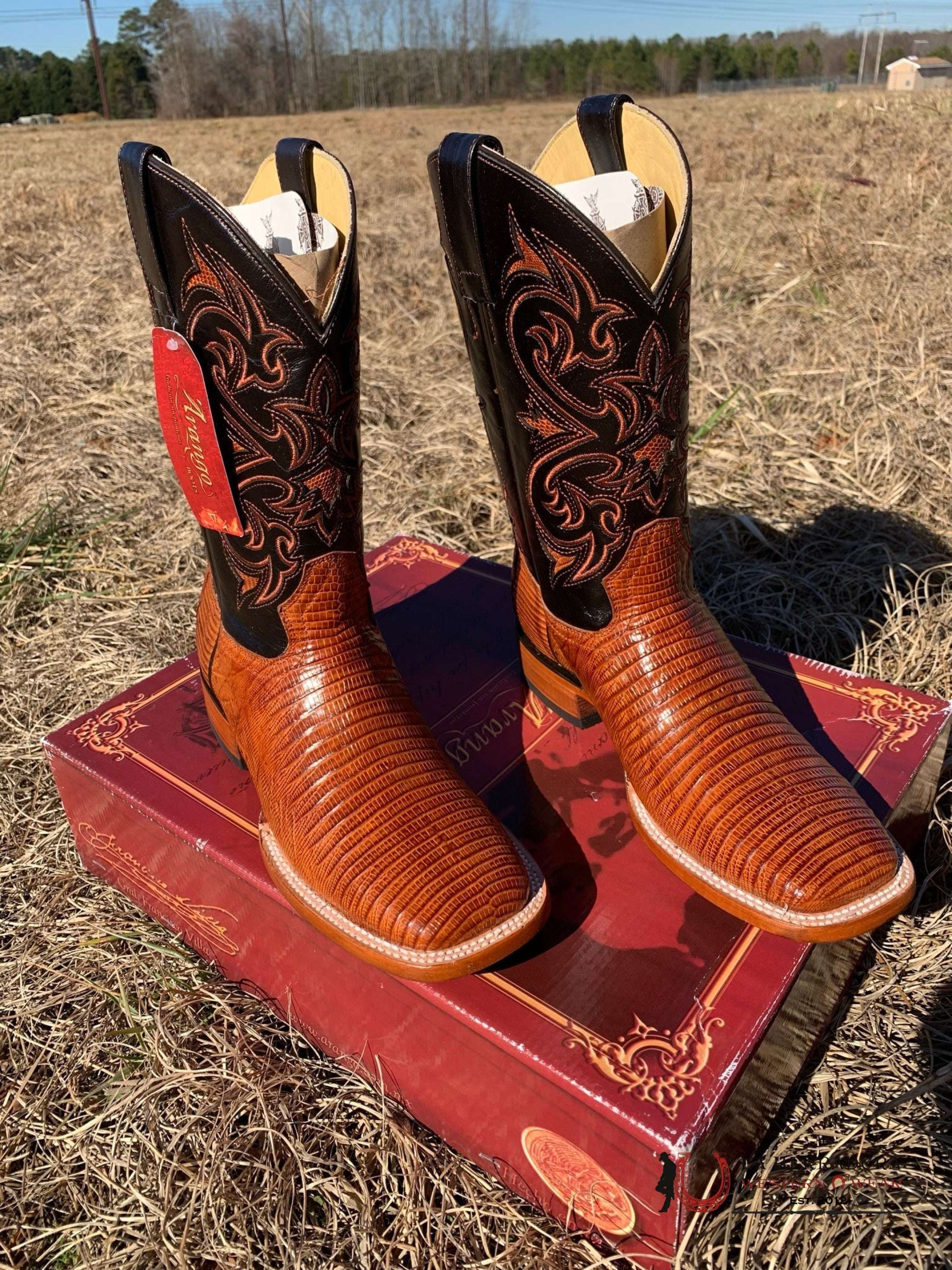 Arango Boots Pro-Rodeo Exotic Lizard Coñgac Botas Hombres