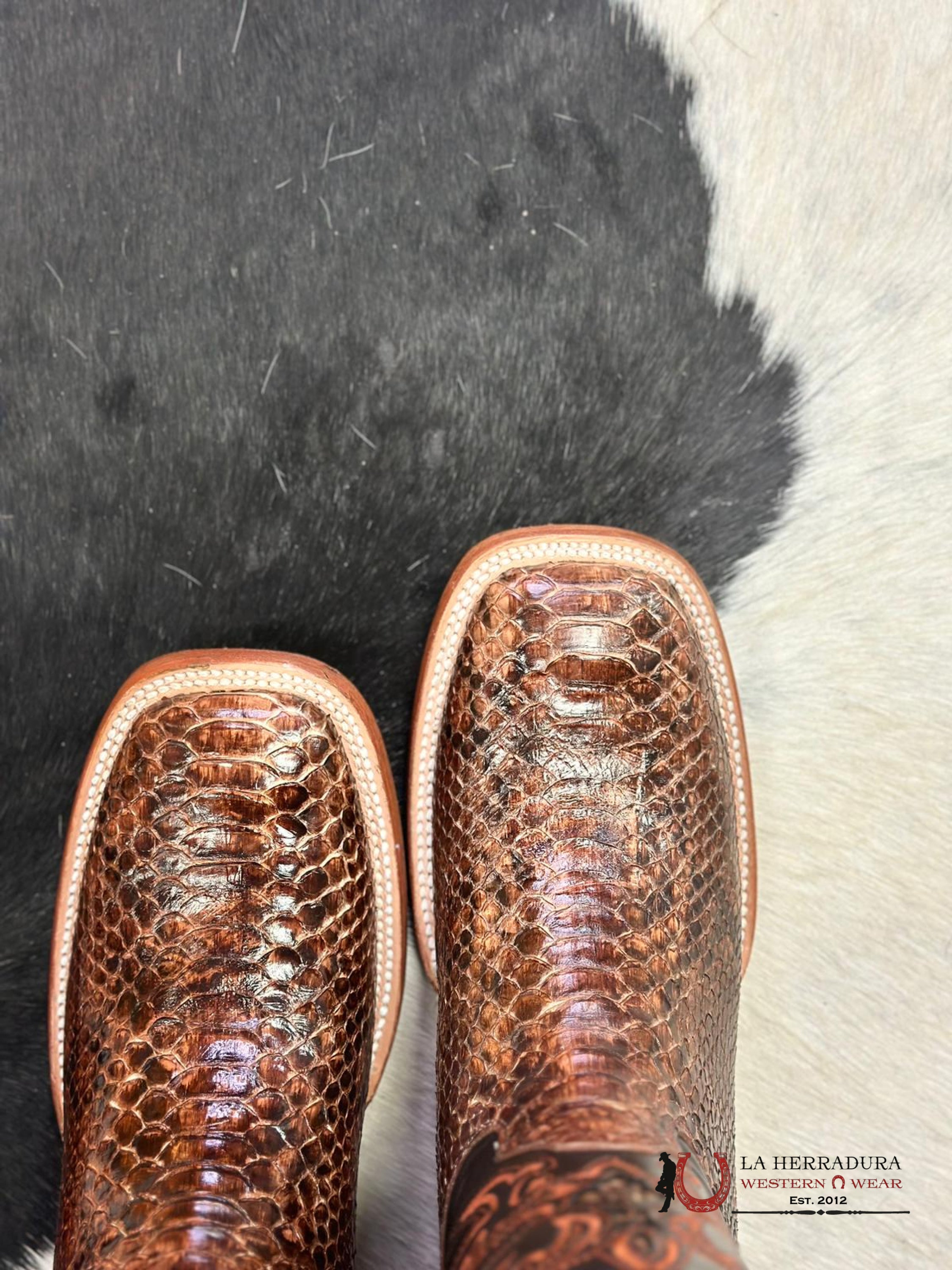 Arango Boots Pro-Rodeo Exotic Python Cogñac Botas Hombres