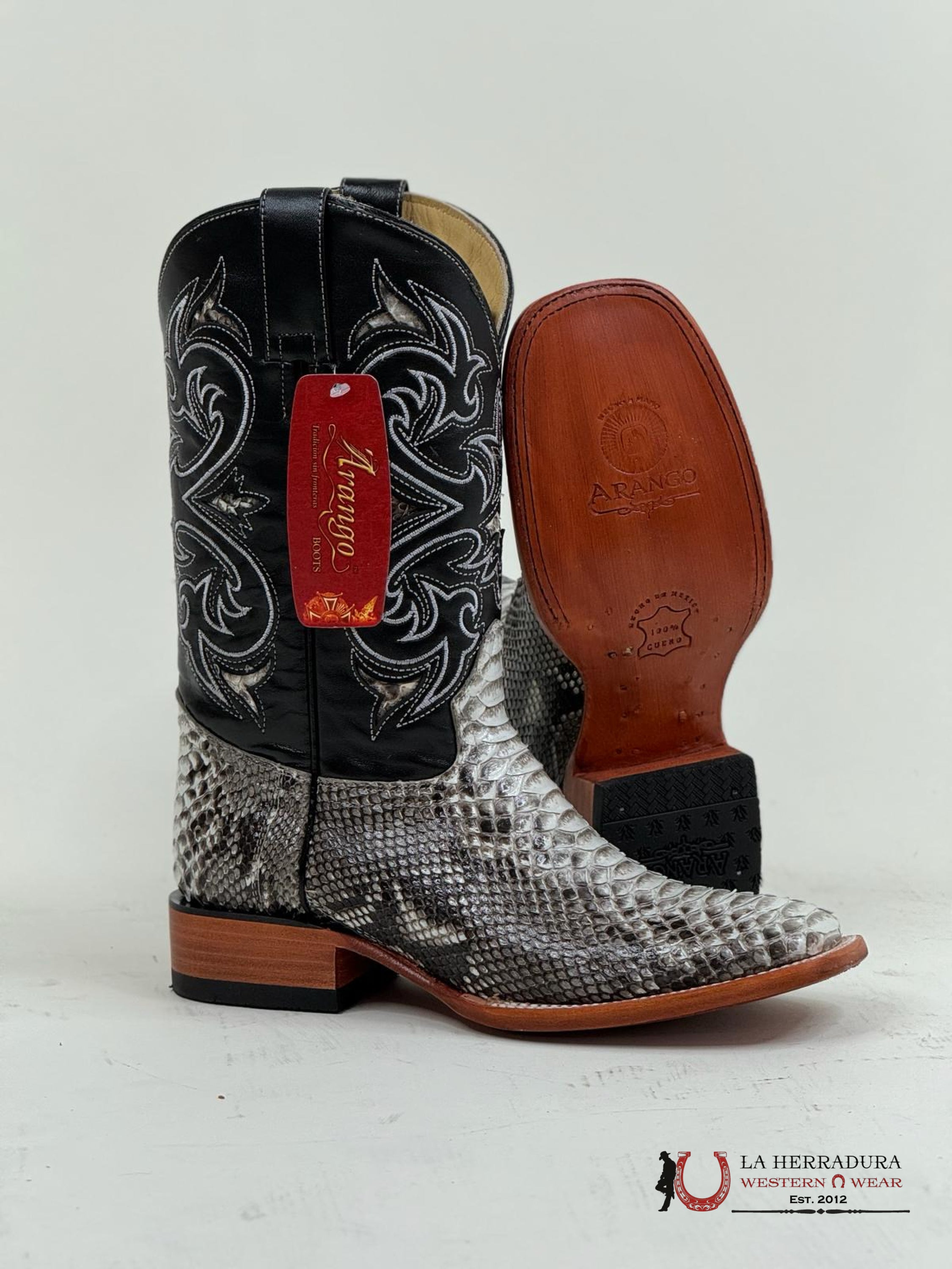 Arango Boots Pro-Rodeo Exotic Python Natural Botas Hombres