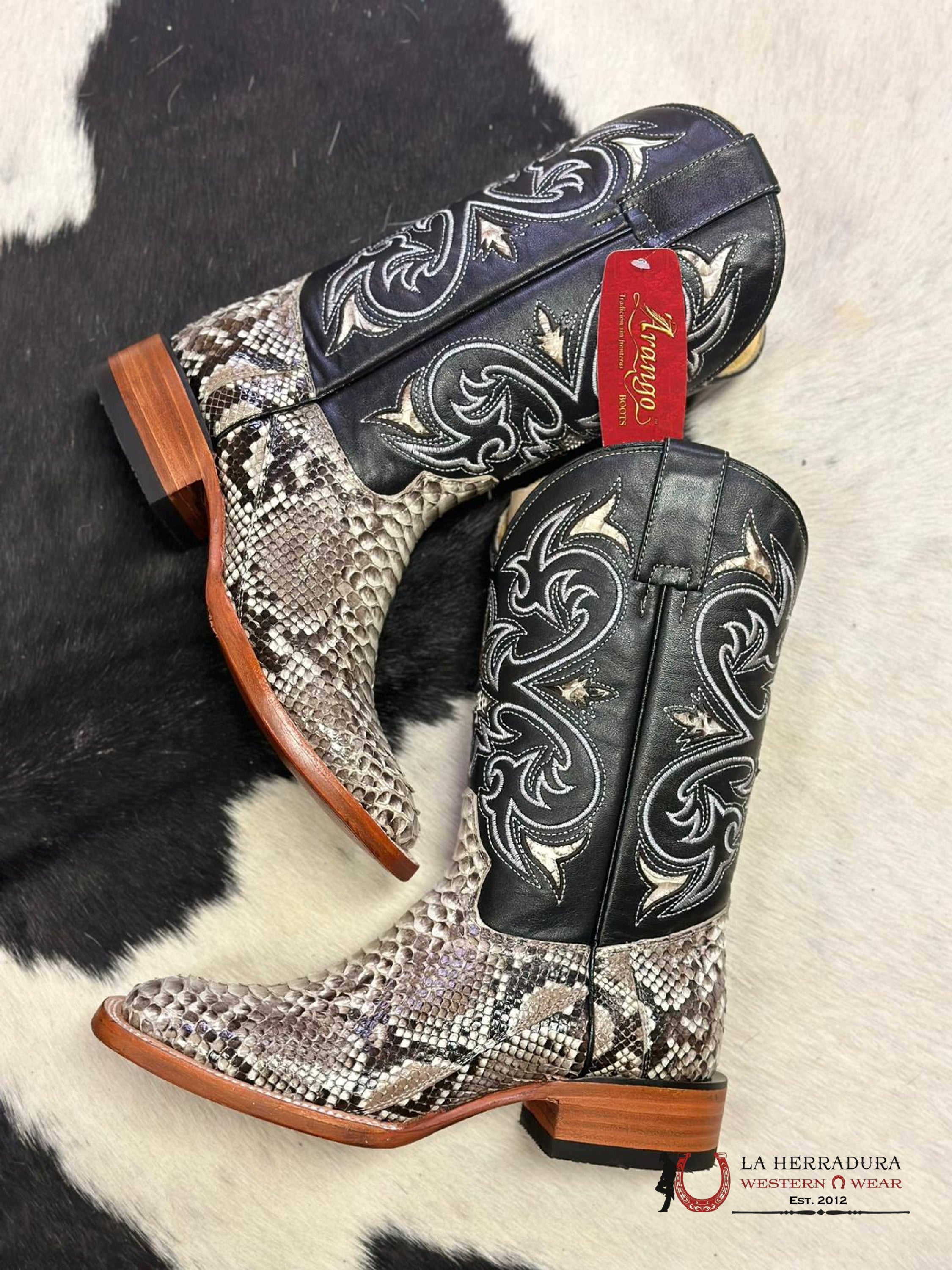 Arango Boots Pro-Rodeo Exotic Python Natural Botas Hombres