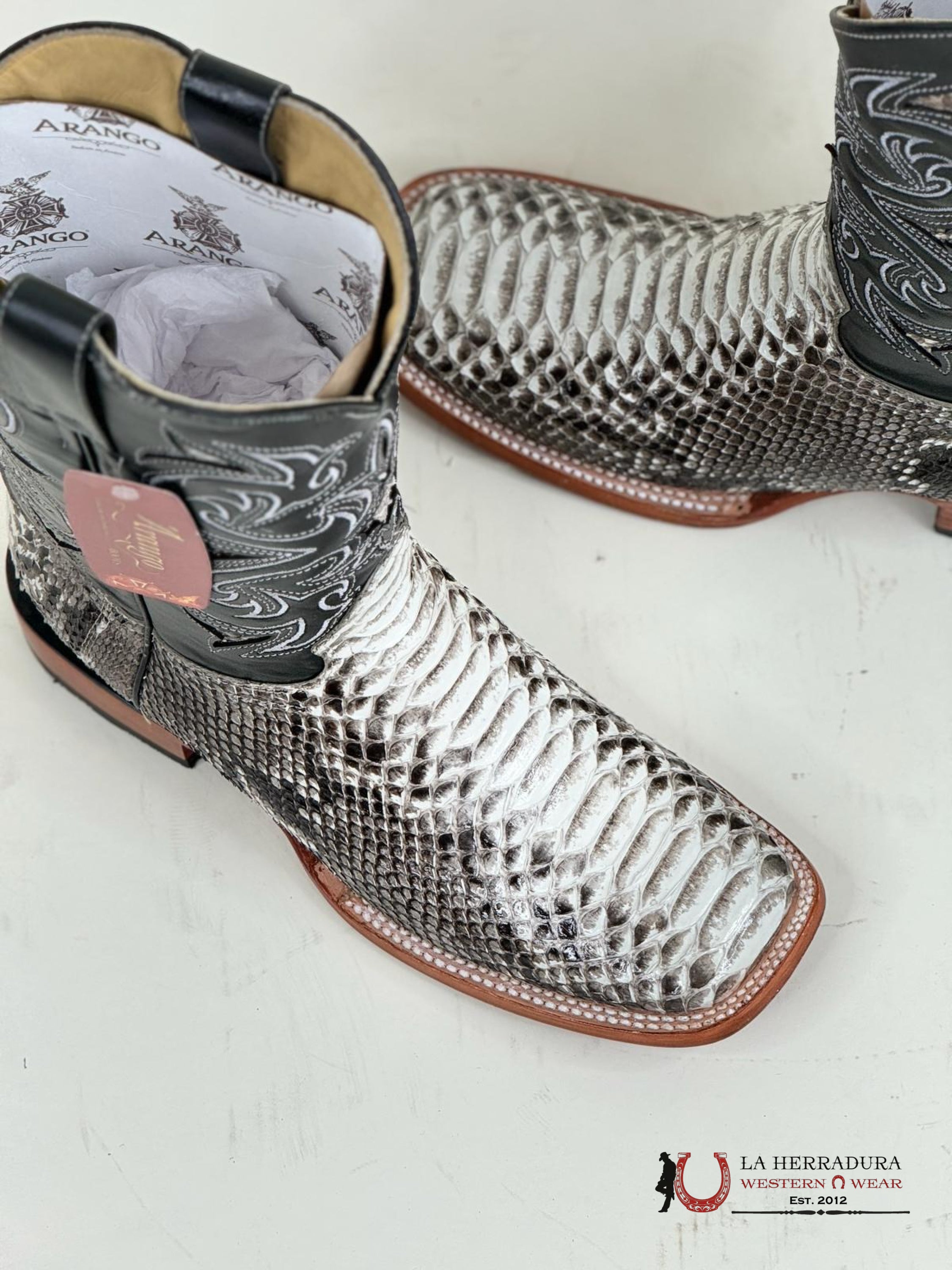 Arango Boots Pro-Rodeo Exotic Python Natural Botas Hombres
