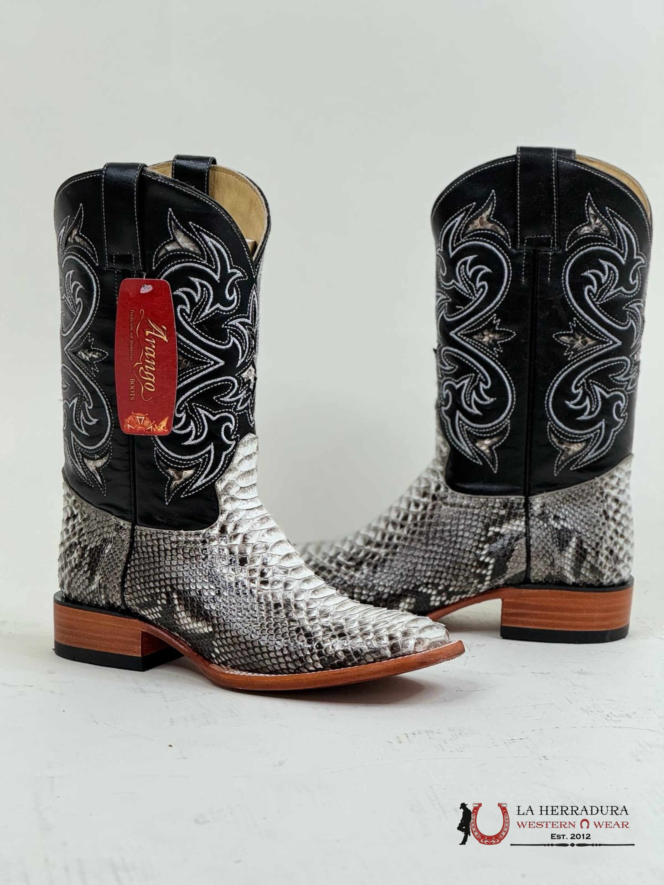 Arango Boots Pro-Rodeo Exotic Python Natural Botas Hombres