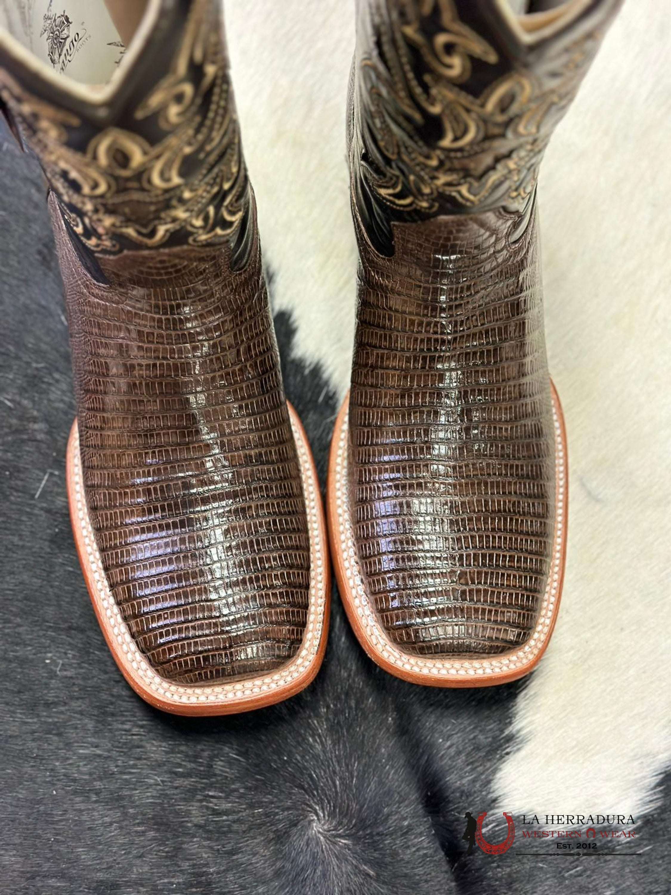 Arango Boots Pro-Rodeo Exotic Lizard Tabaco Botas Hombres