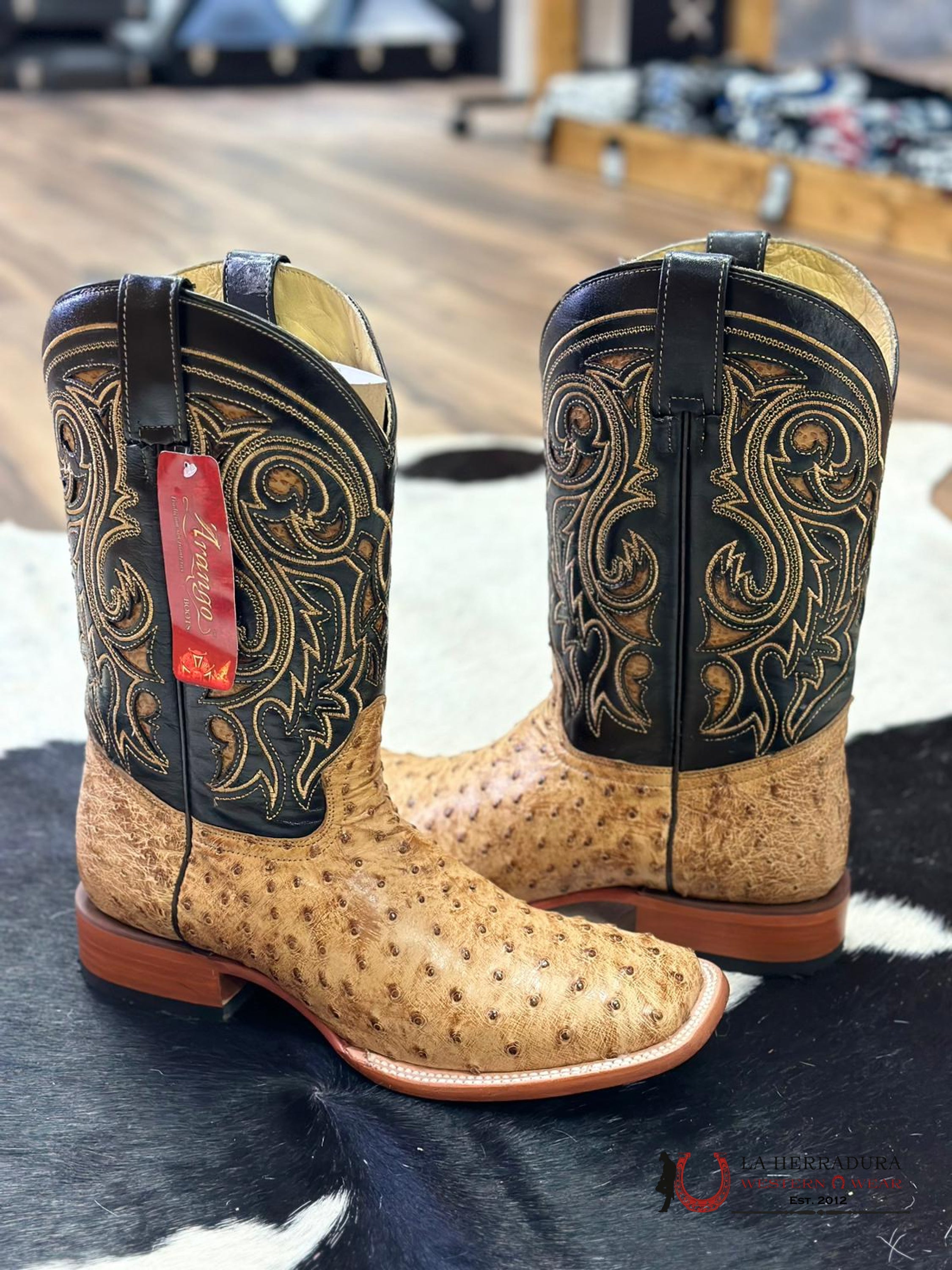 Arango Boots Pro-Rodeo Ostrich Umber Brucciato Botas Hombres