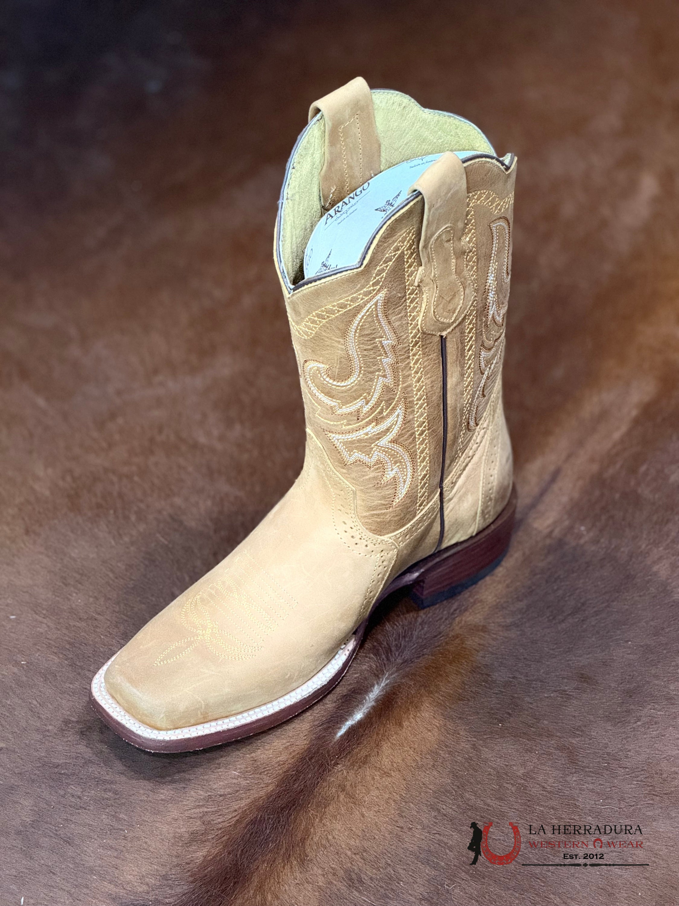 ARANGO RODEO PBR CRAZY GRASSO TAN 4006 BOTAS HOMBRES