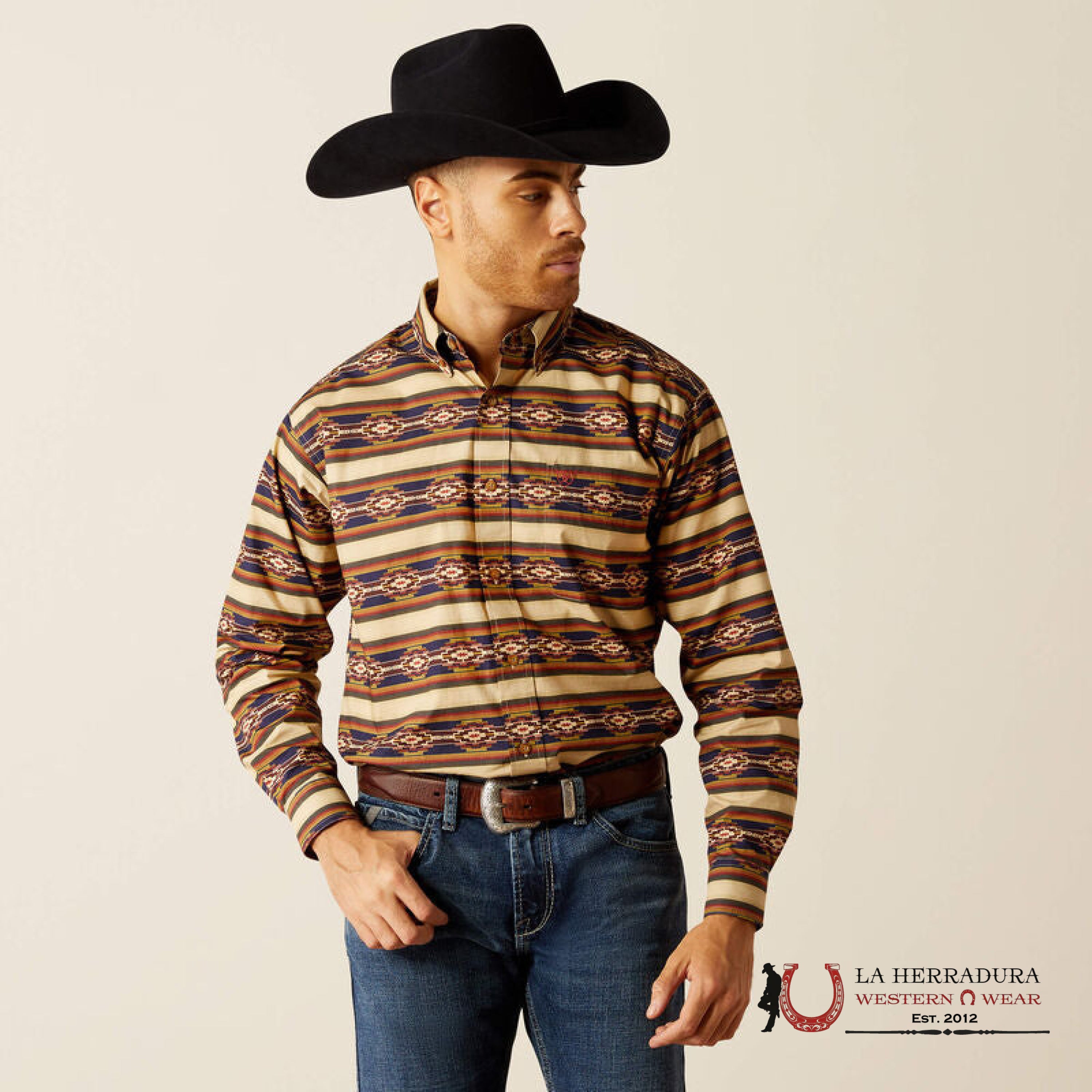 Ariar Stanford Long Sleeve Shirt Khaki Classic Fit - 2370 Ropa Hombres