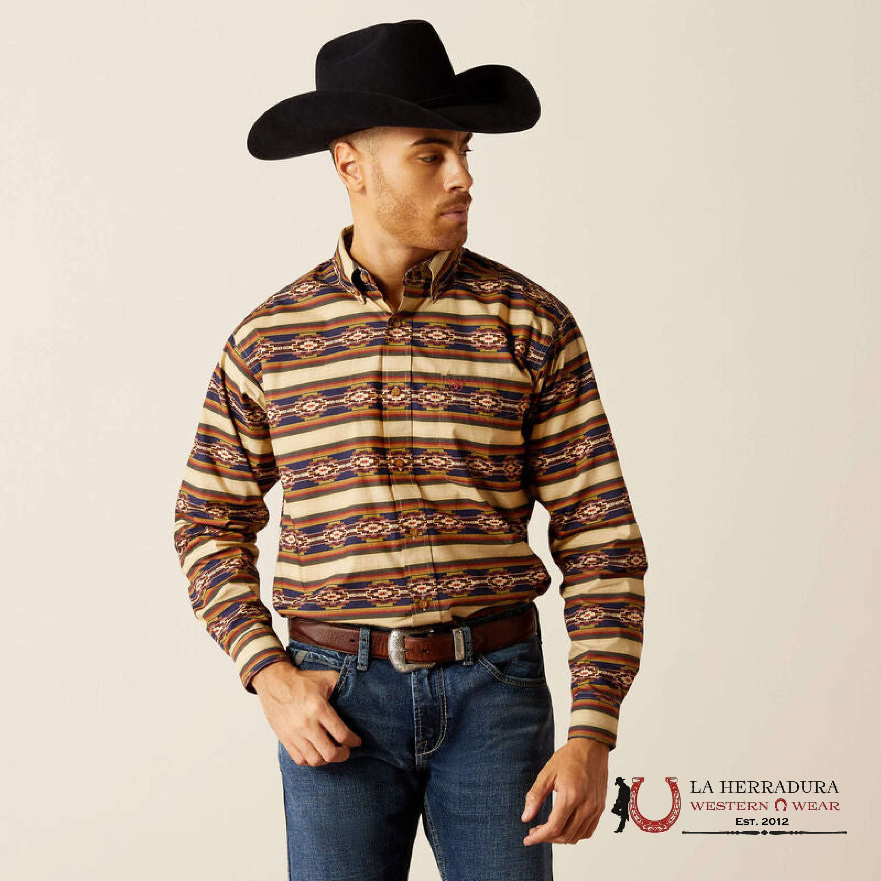 Ariar Stanford Long Sleeve Shirt Khaki Classic Fit - 2370 Ropa Hombres