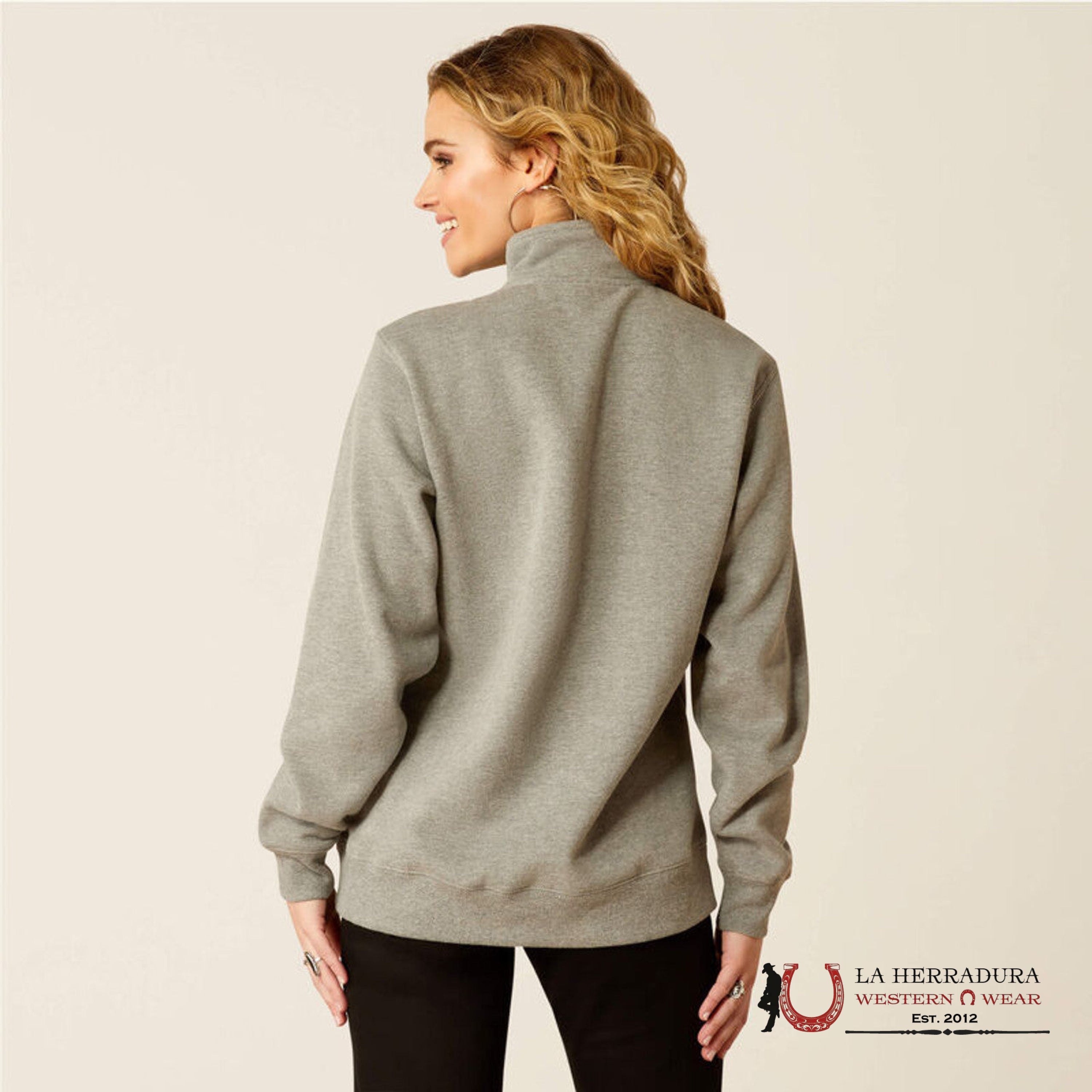 Ariat 1/2 Zip Sweatshirt Heather Grey - 2000 Ropa Mujeres