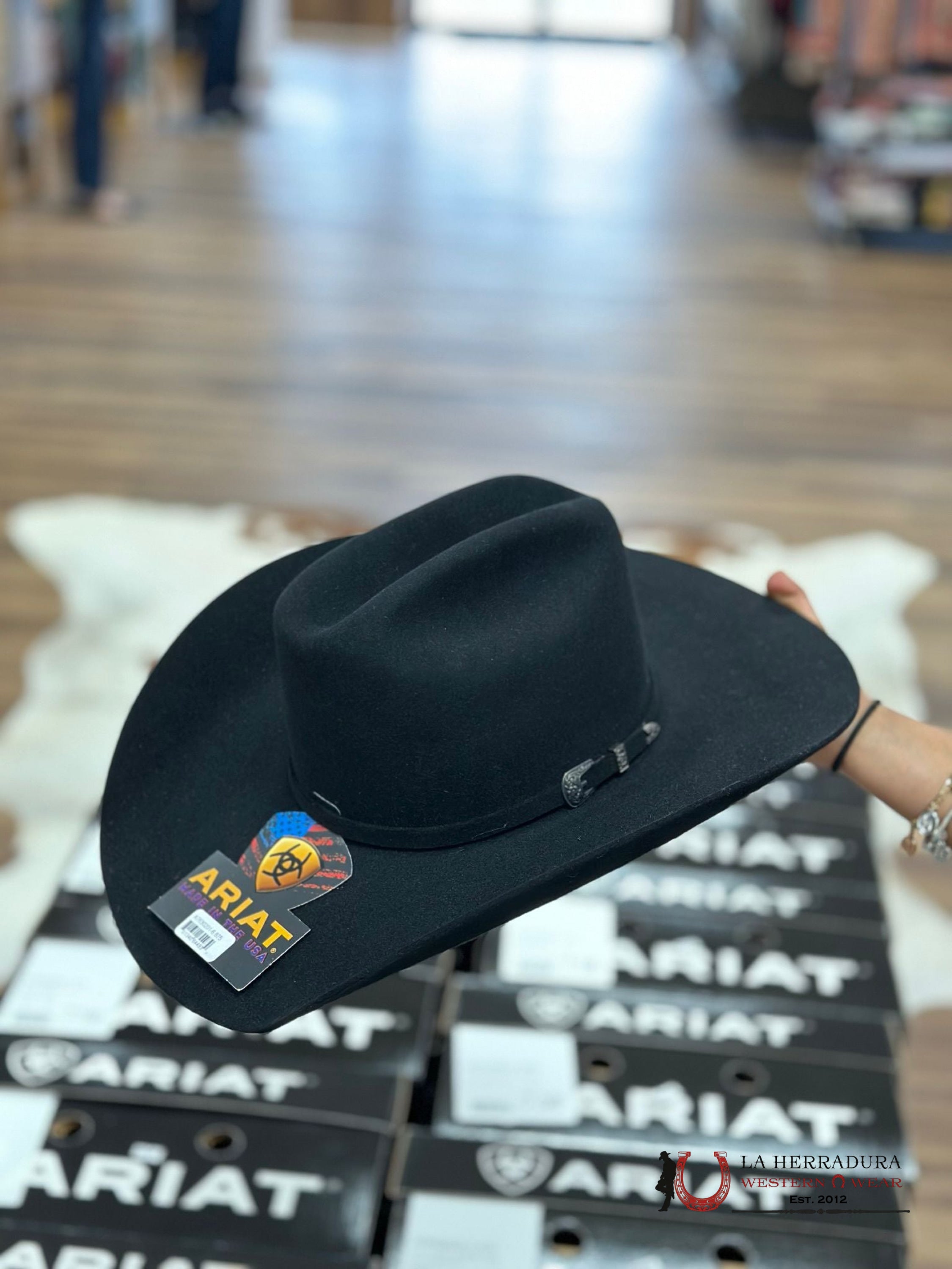 Ariat 6X Felt Black Hat Tejana