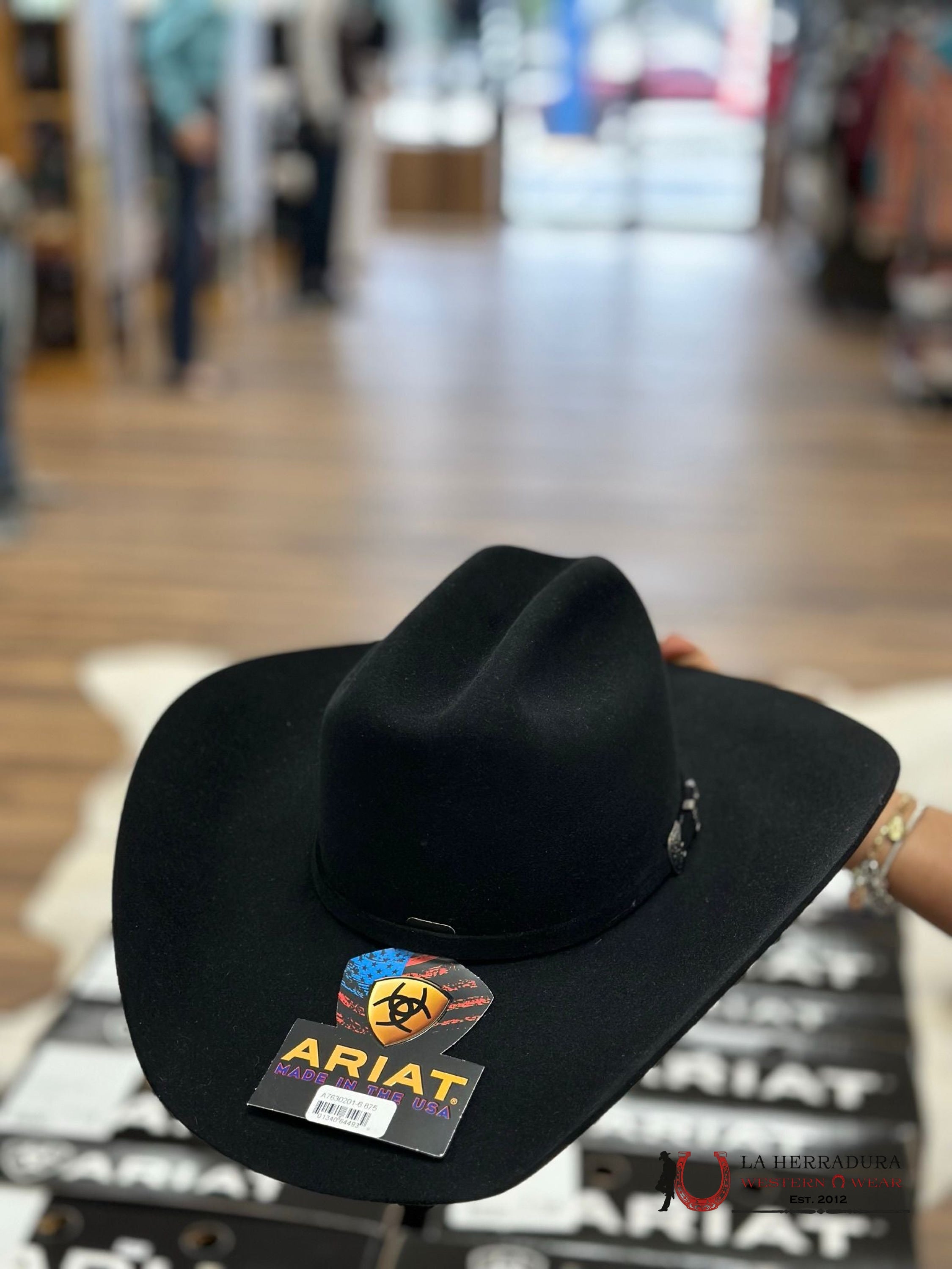 Ariat 6X Felt Black Hat Tejana