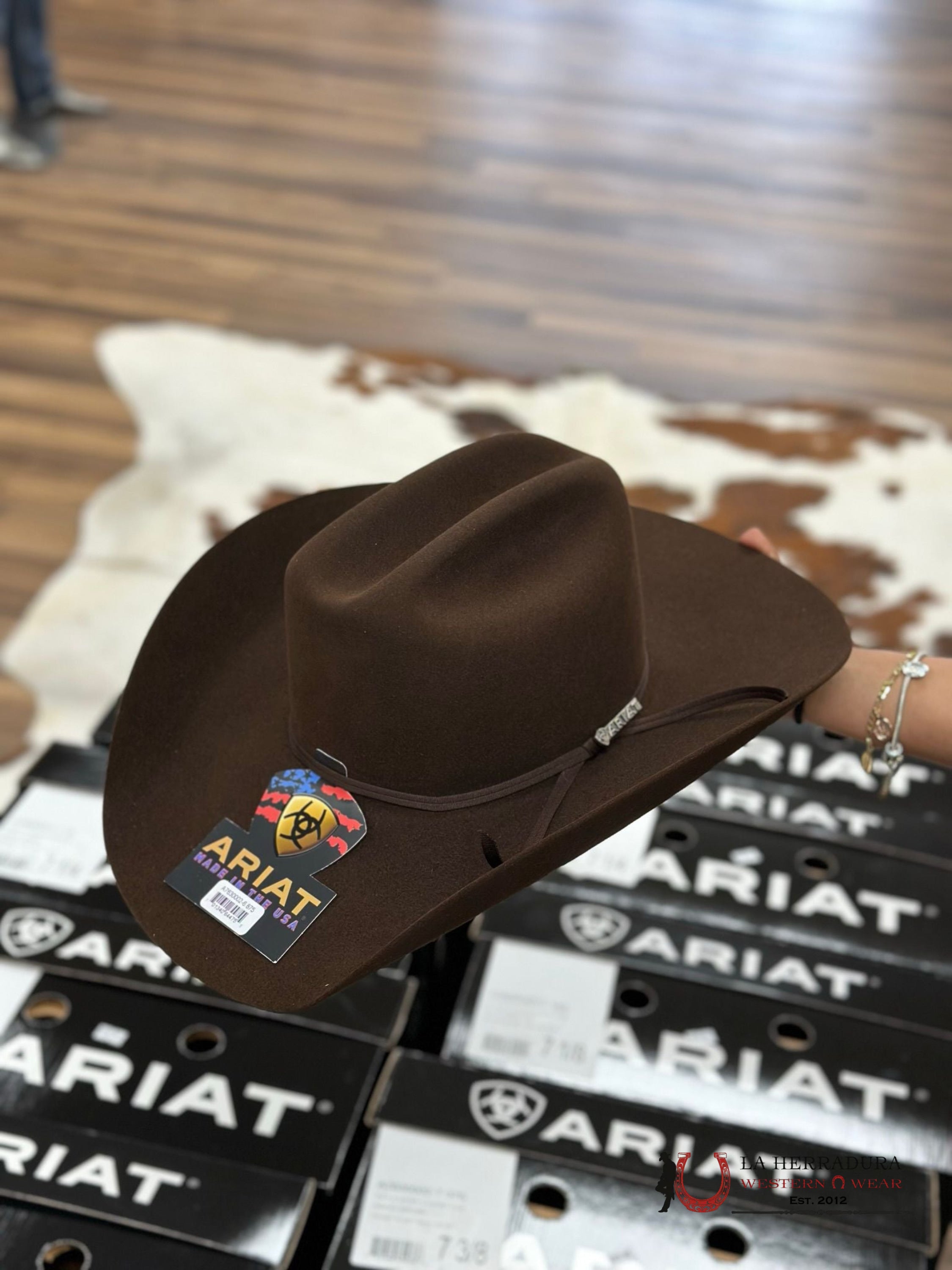 Ariat 6X Felt Brown Hat Tejana