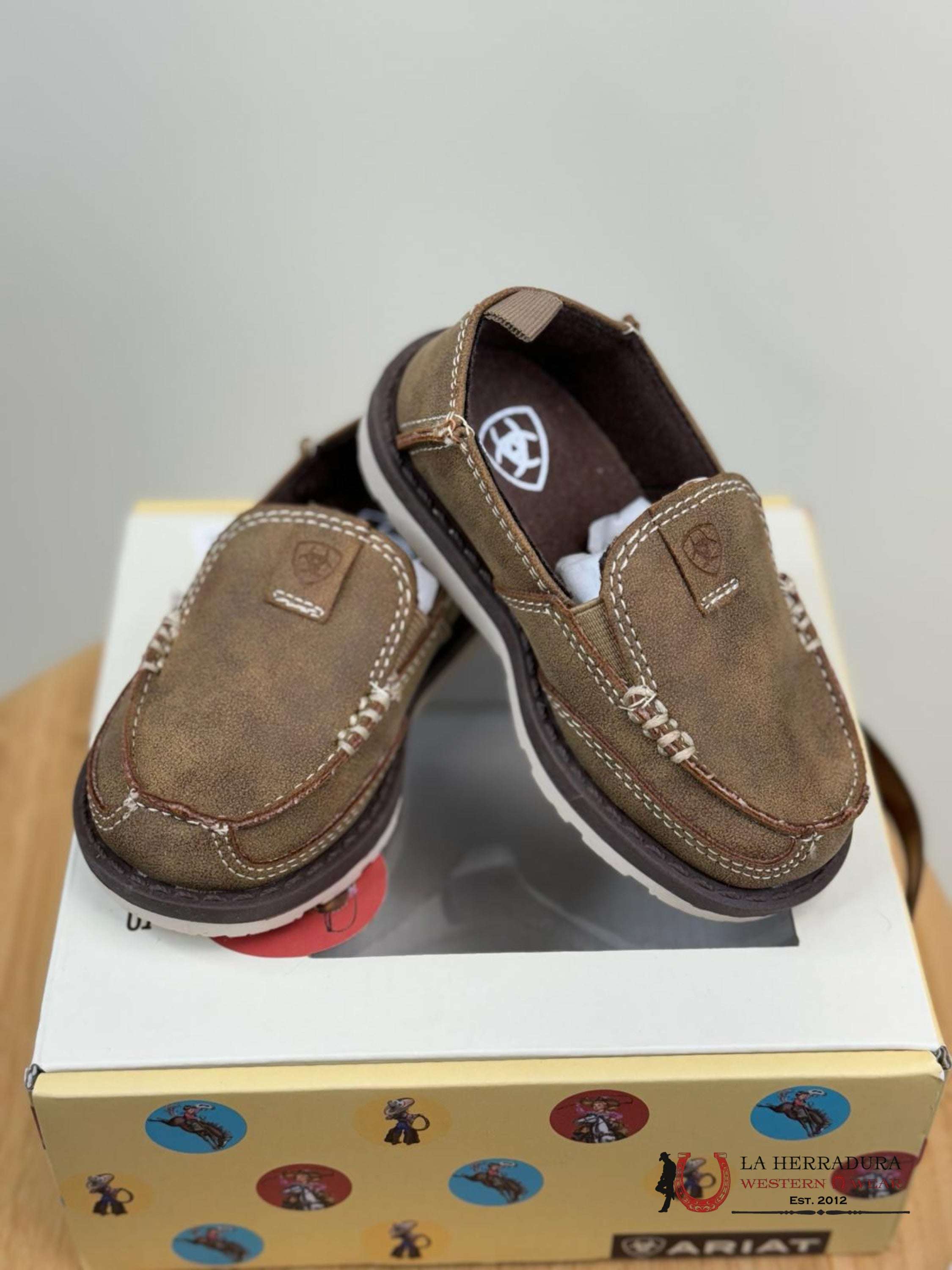 Ariat Baby Brown Buckskin Shoes Niños