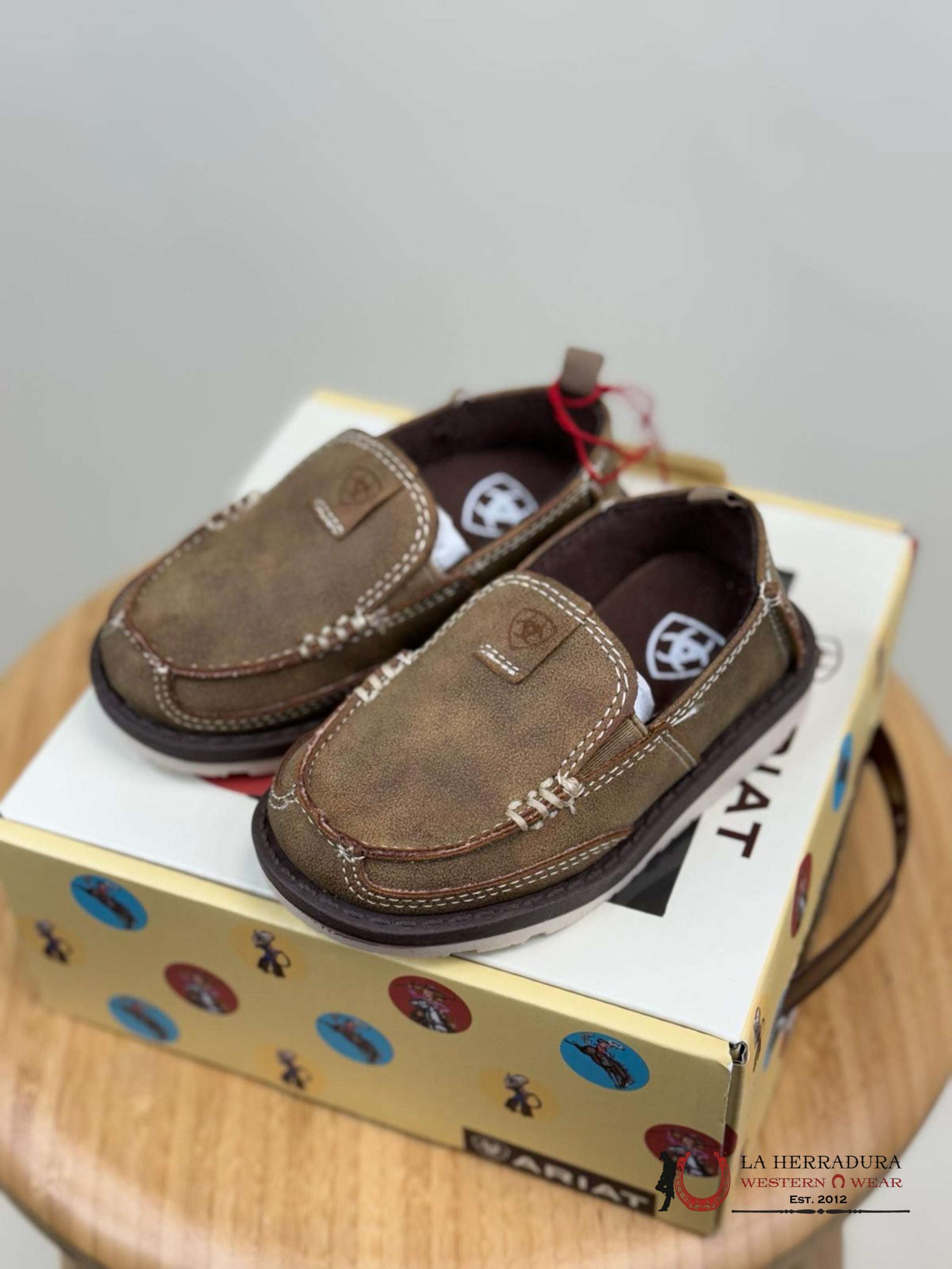 Ariat Baby Brown Buckskin Shoes Niños