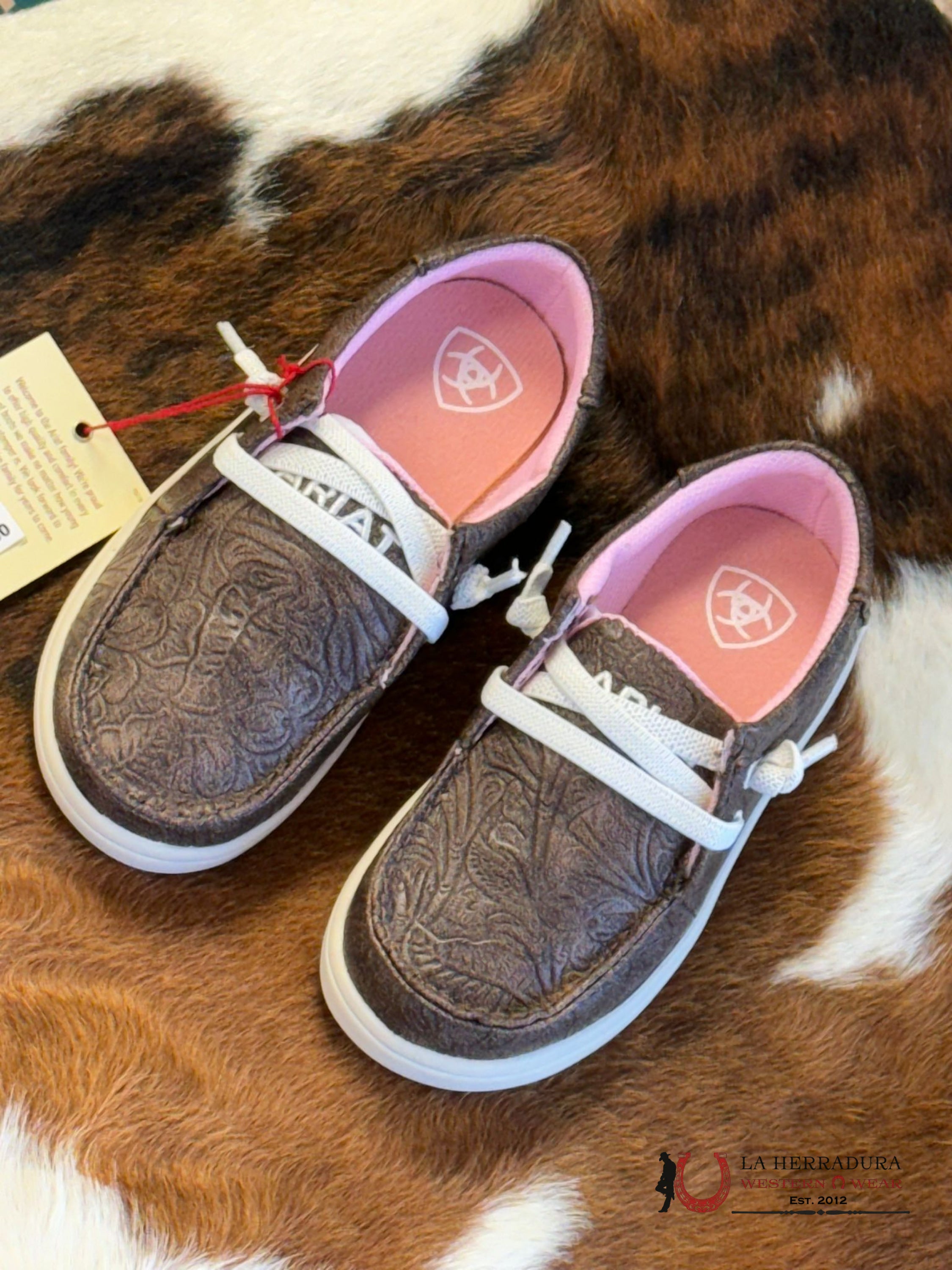 Ariat Baby Brown Floral Shoes Niños