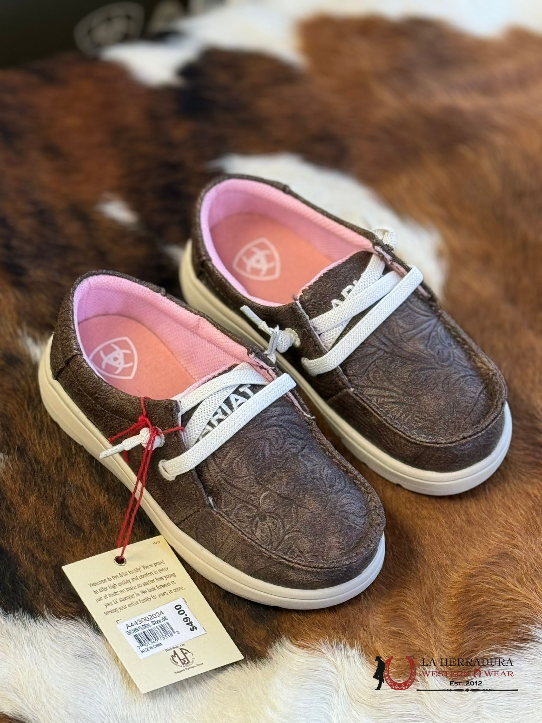 Ariat Baby Brown Floral Shoes Niños