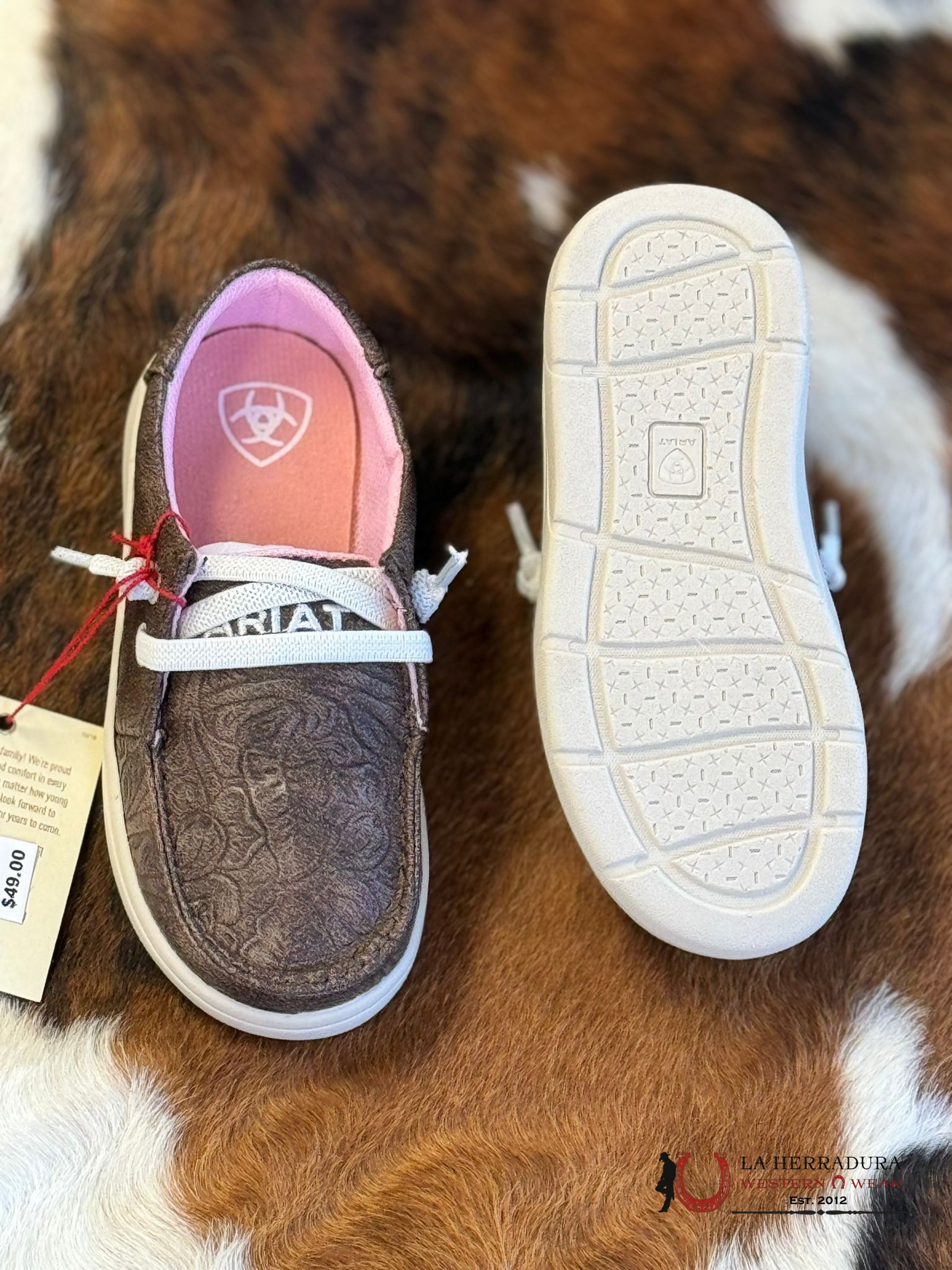 Ariat Baby Brown Floral Shoes Niños