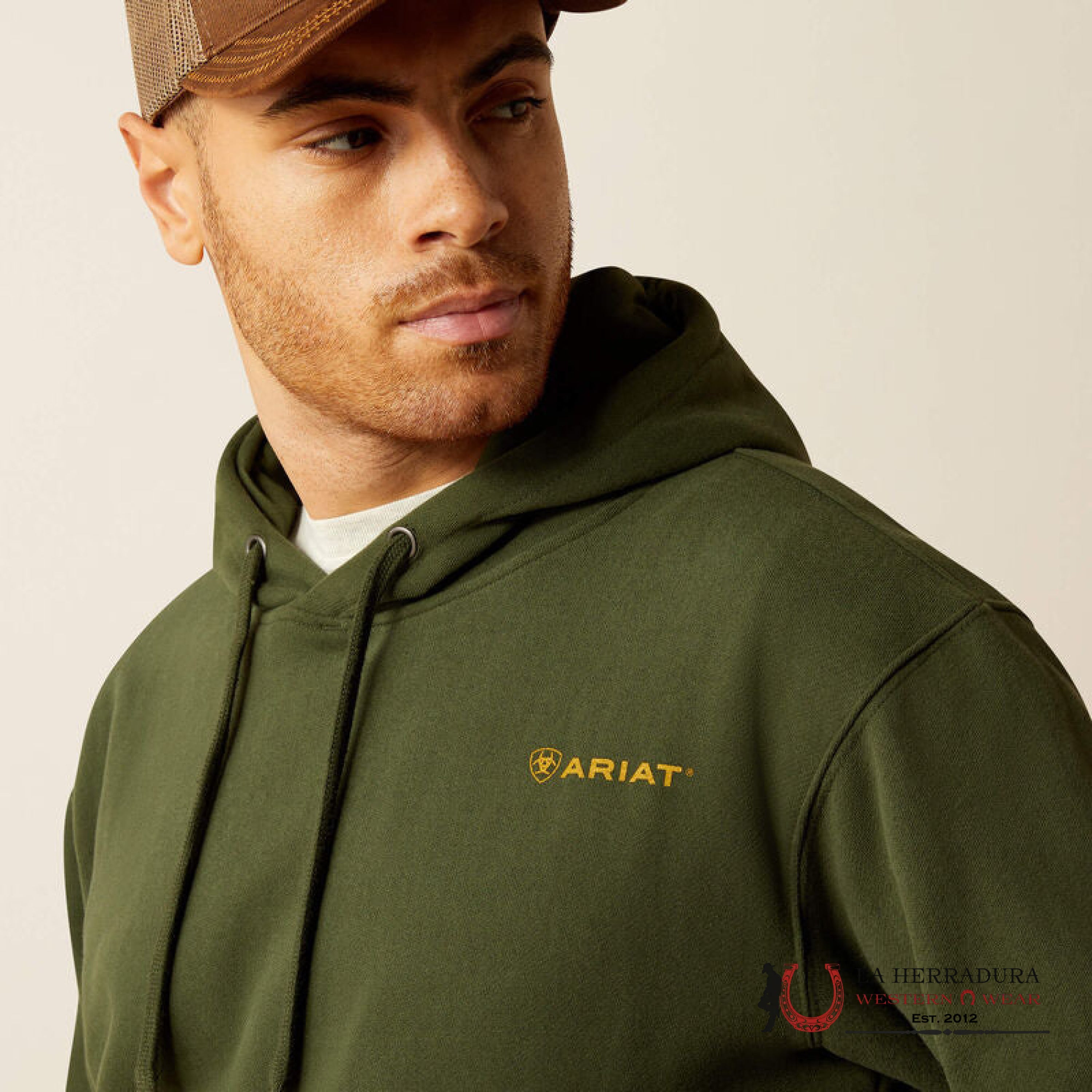 Ariat Barbwire Skull Hoodie Dark Green - 2461 Ropa Hombres