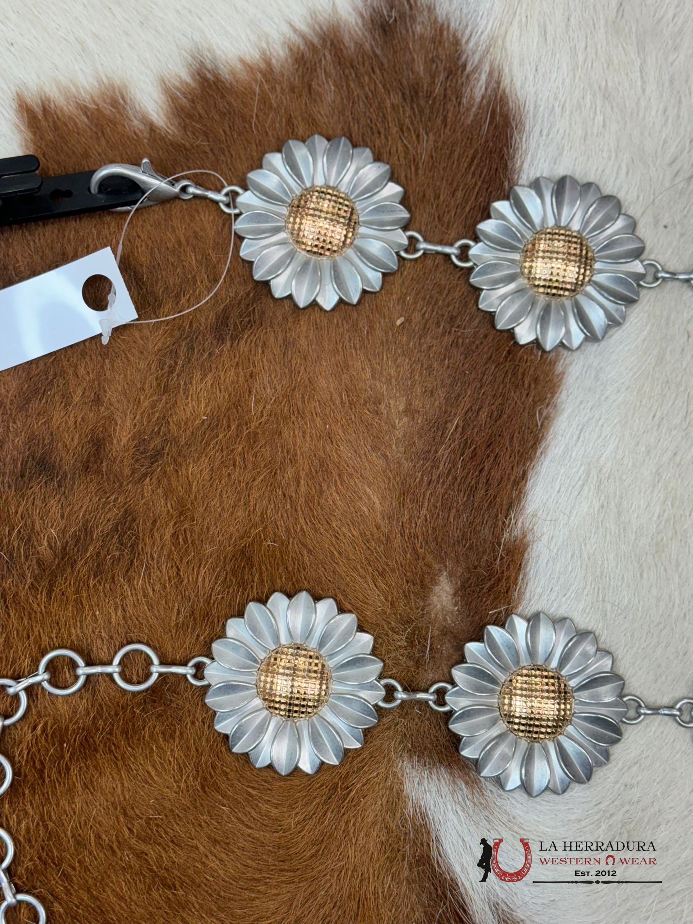 Ariat Belt Silver Chain Sun Flower Cinturones Mujeres