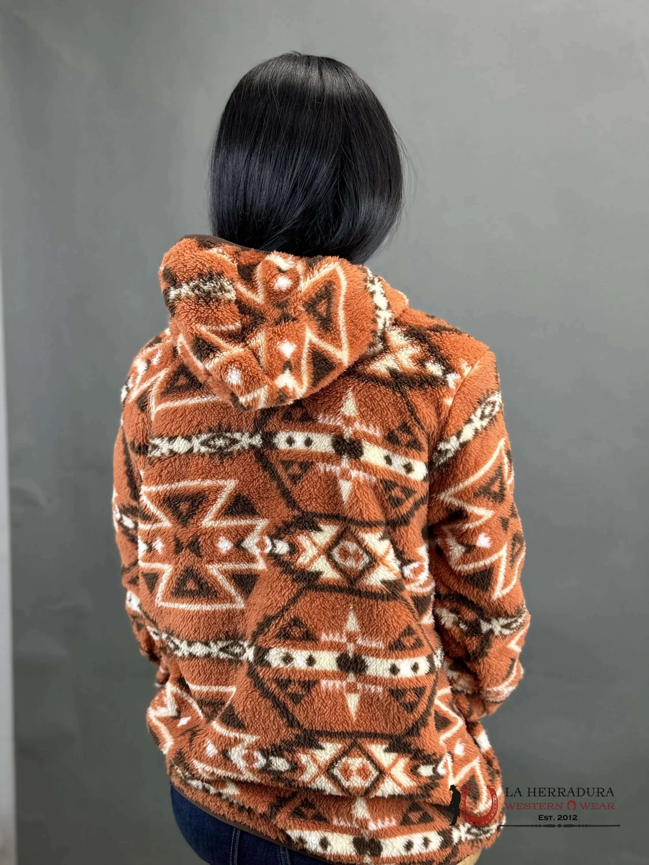 Ariat Berber Snap Front Sweatshirt Burt Brick Print Ropa Mujeres
