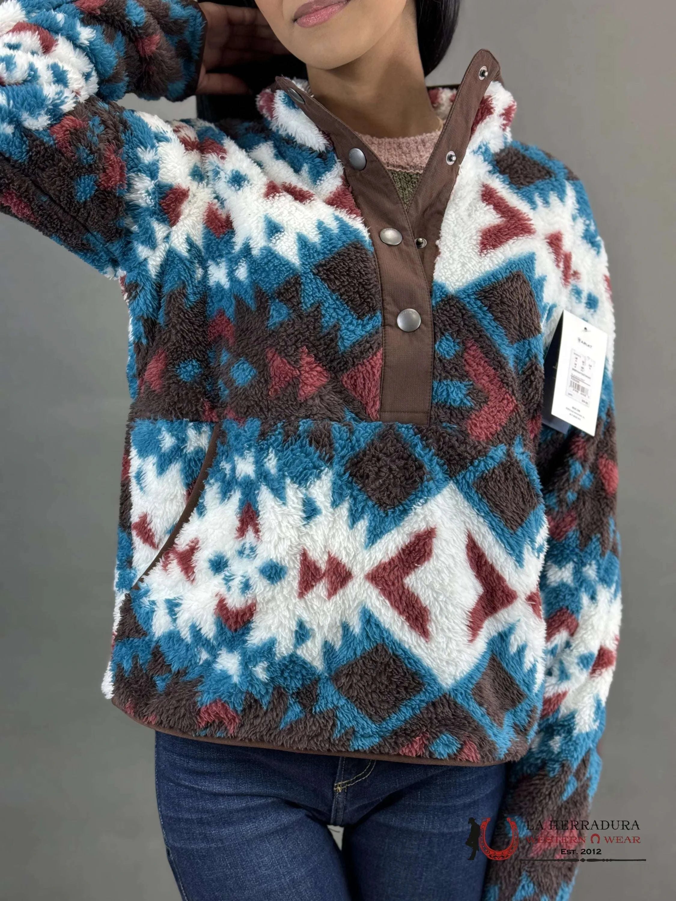 Ariat Berber Snap Front Sweatshirt Plainsview Print Ropa Mujeres