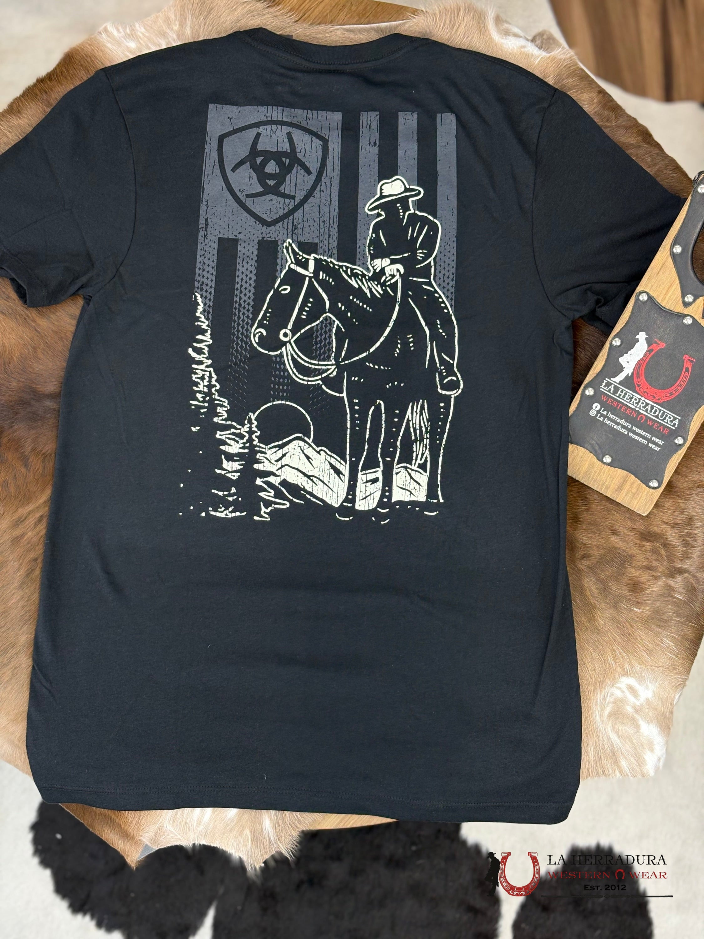 Ariat Big Sky Freedom Short Sleeve Shirt Black - 4842 Ropa Hombres