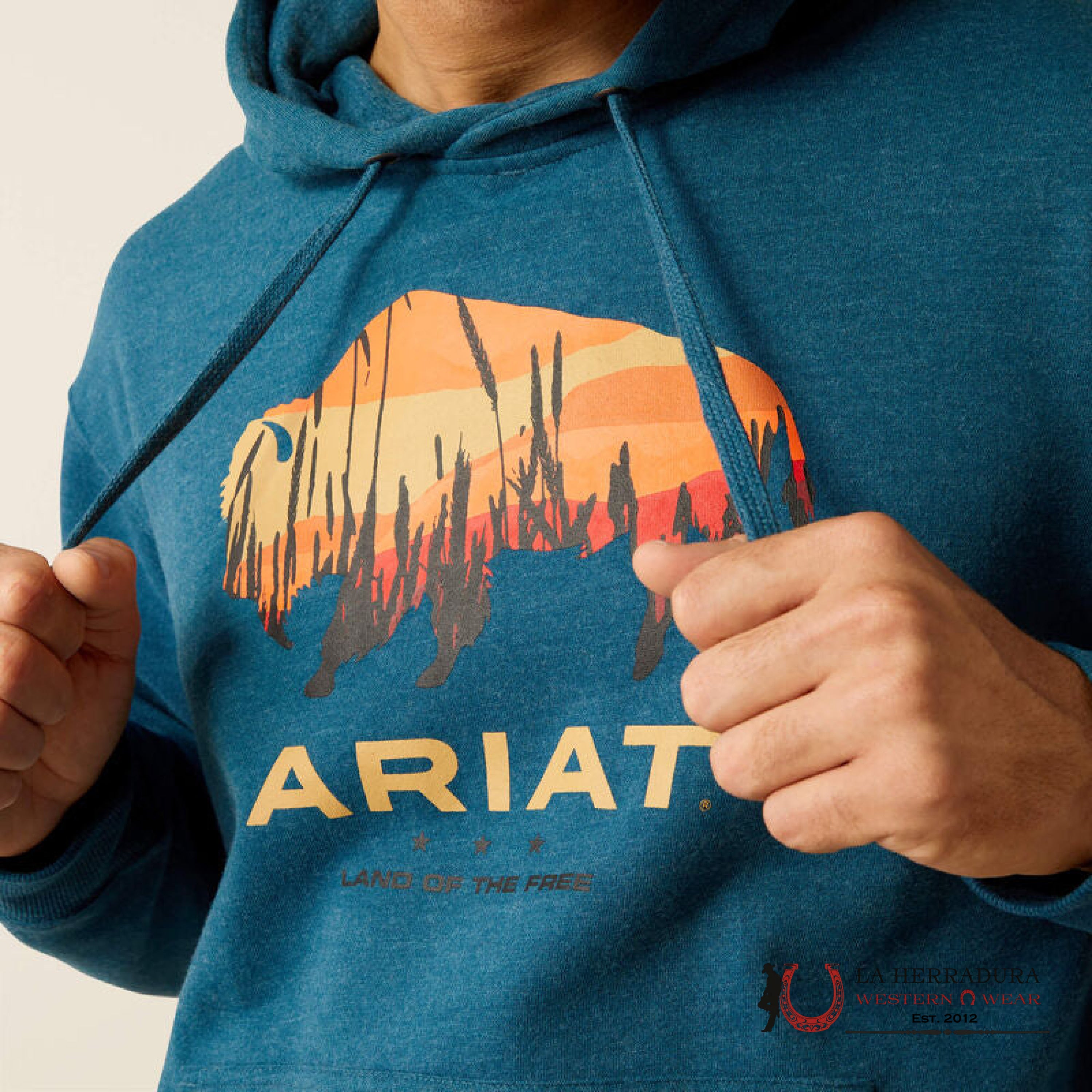 Ariat Bison Plains Hoodie Hydra Heather - 2459 Ropa Hombres