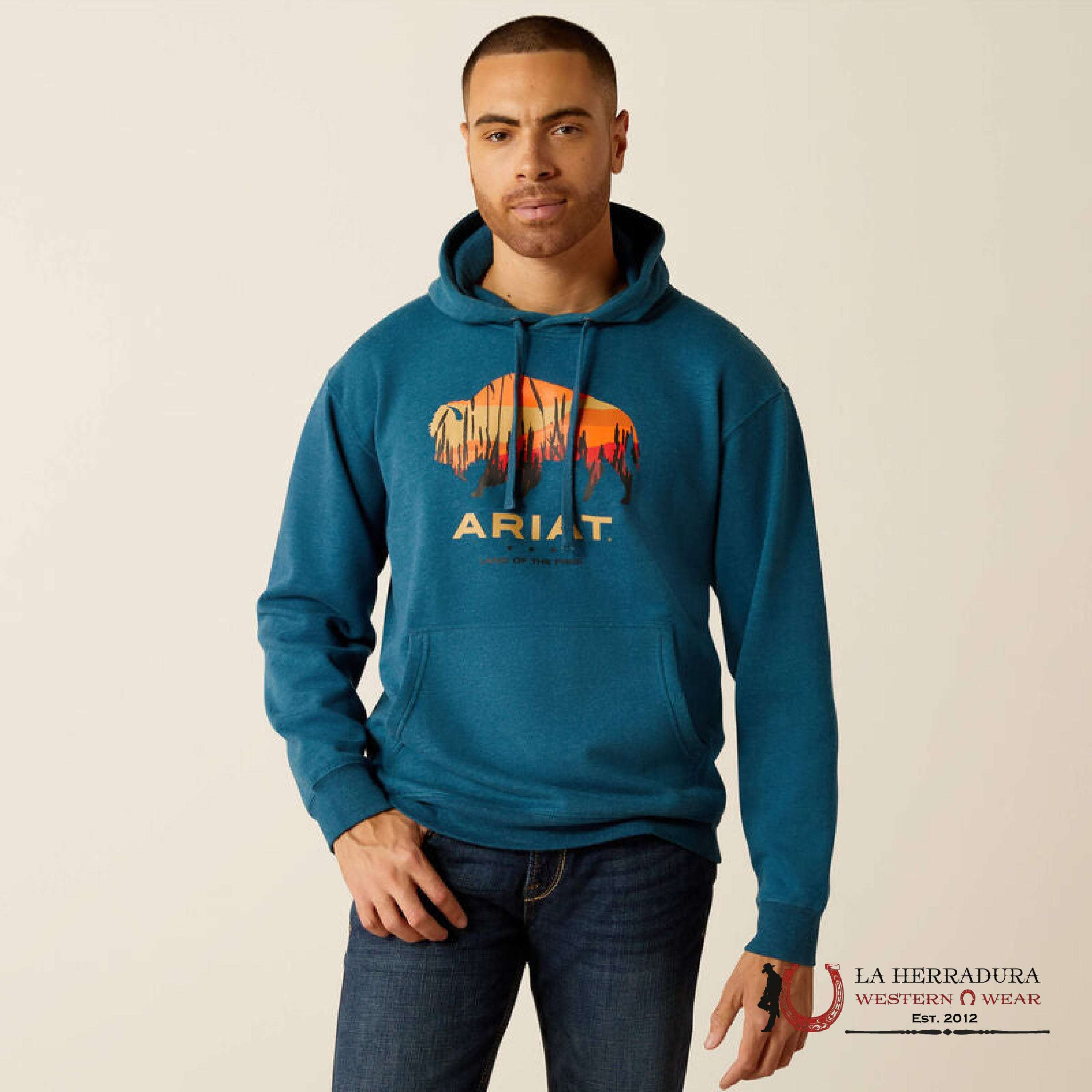 Ariat Bison Plains Hoodie Hydra Heather - 2459 Ropa Hombres