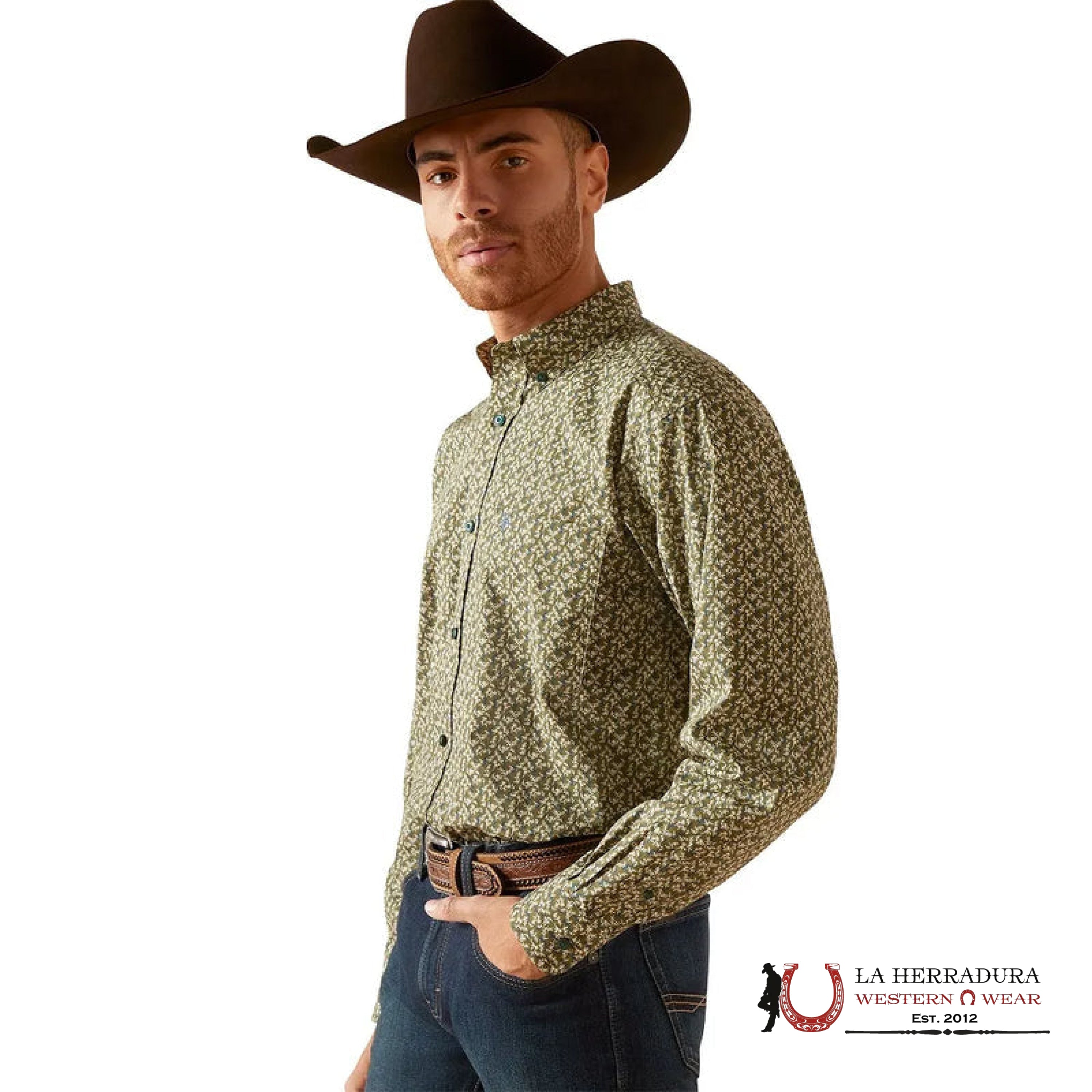 Ariat Bowen Long Sleeve Shirt Capulet Olive - 6200 Ropa Hombres