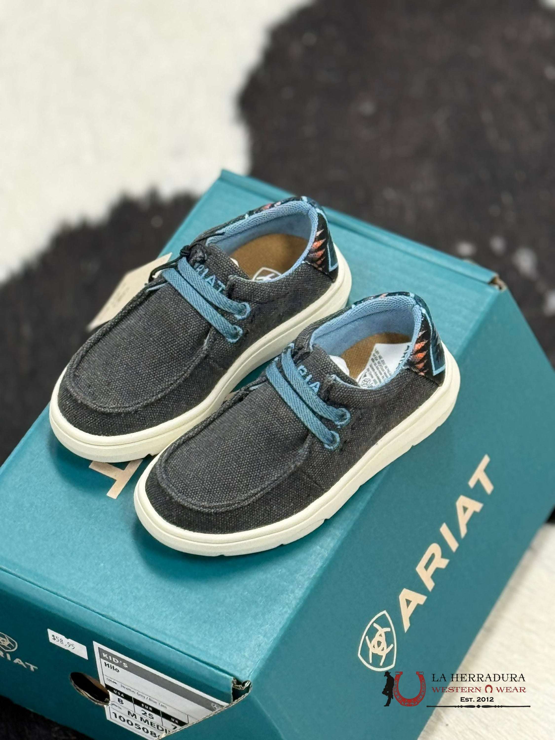 Ariat Boys Hilo Heather Grey/Blue Taos Niños