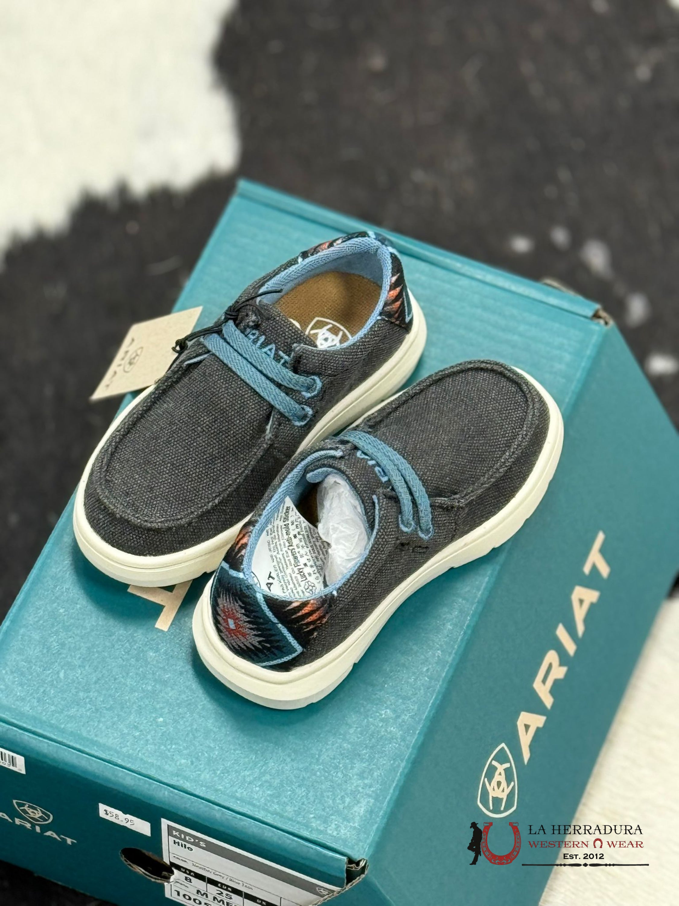 Ariat Boys Hilo Heather Grey/Blue Taos Niños