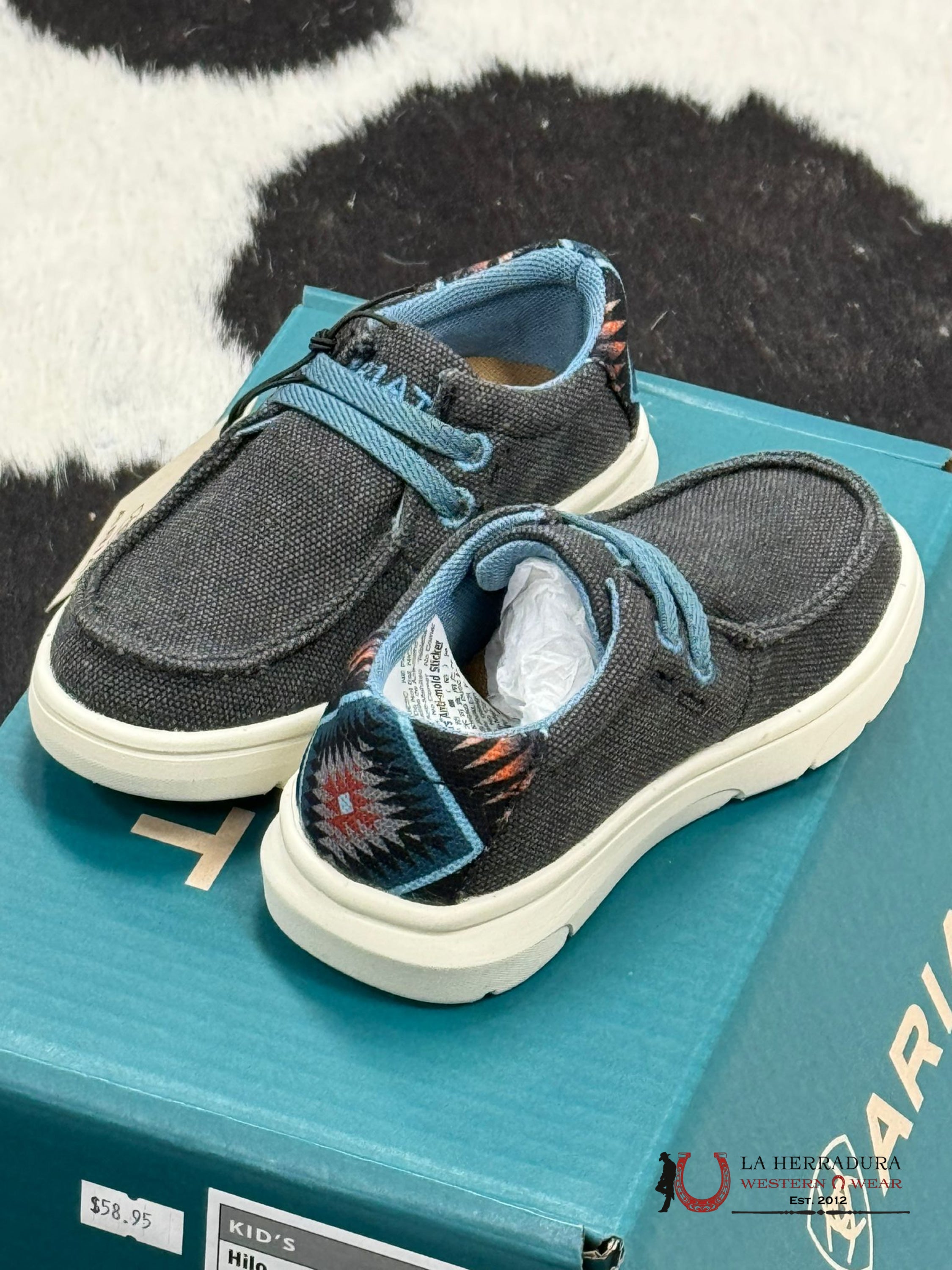 Ariat Boys Hilo Heather Grey/Blue Taos Niños