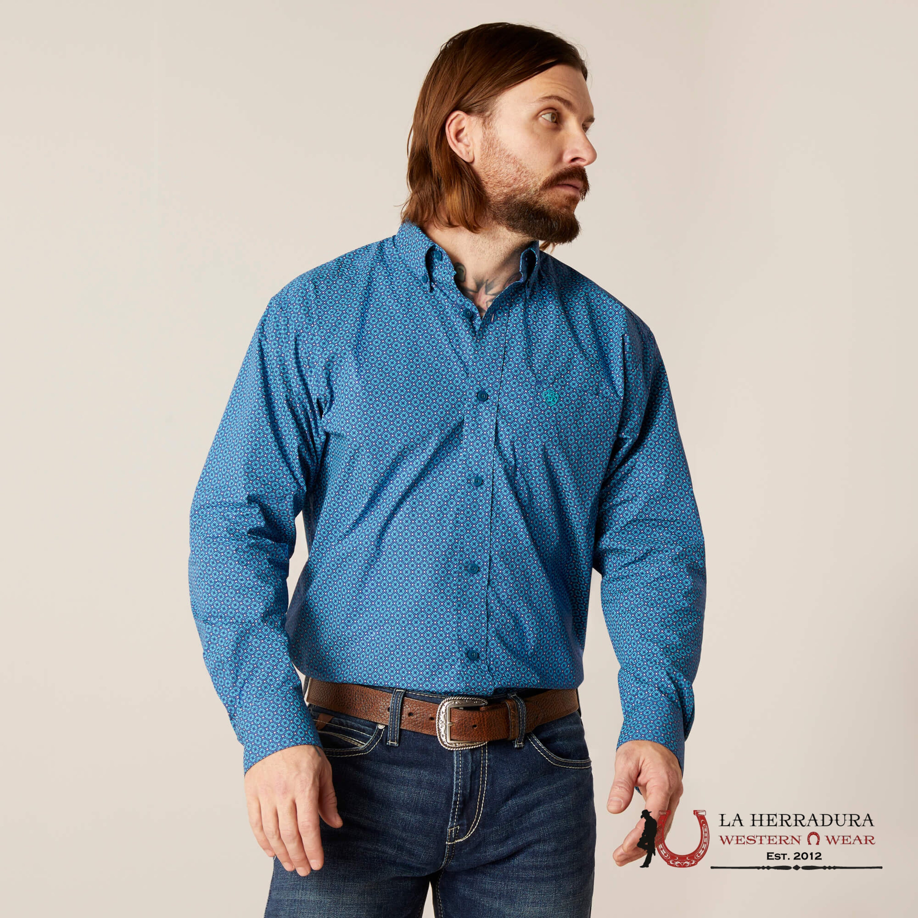 Ariat Braxton Classic Long Sleeve Shirt Spellbound Teal - 6222 Ropa Hombres