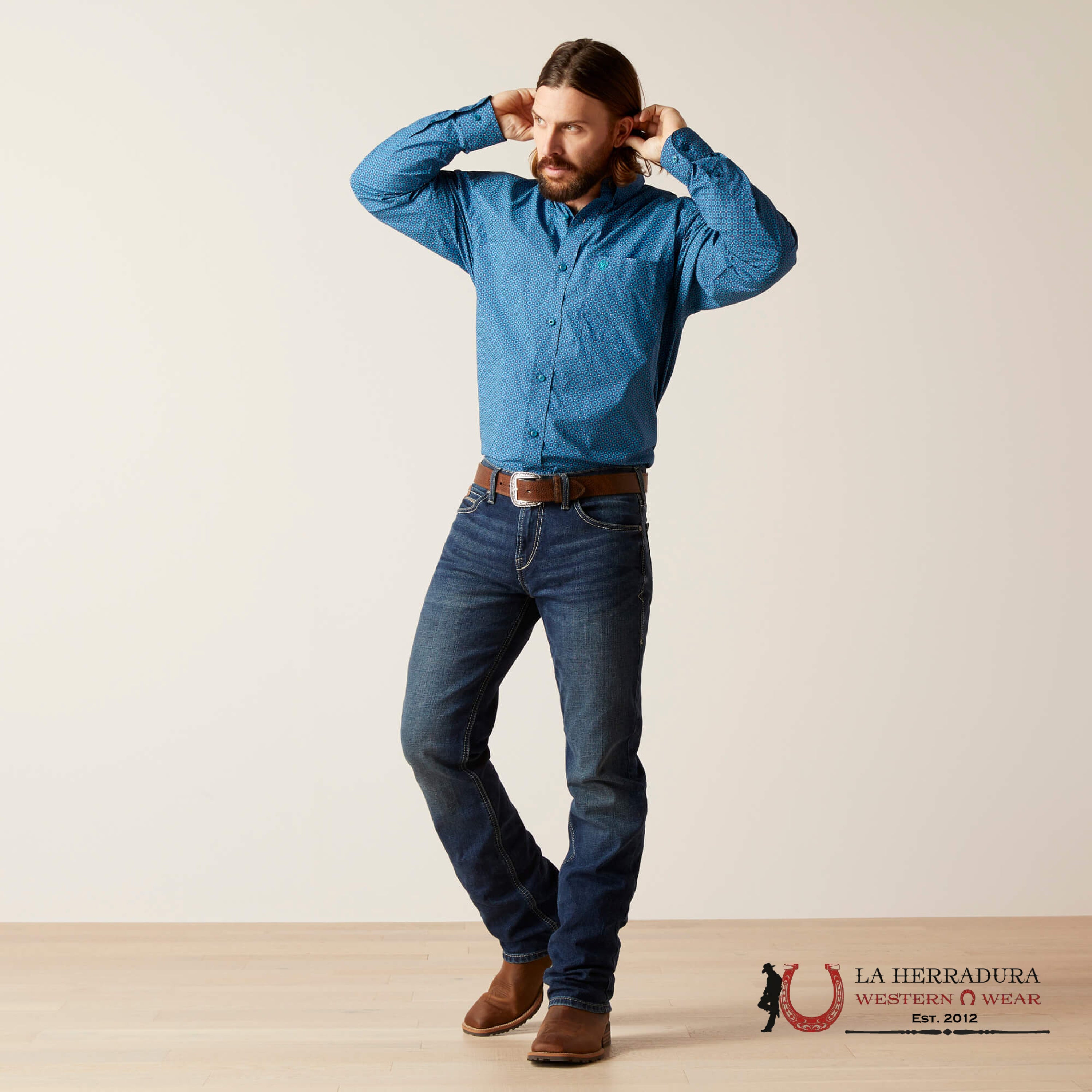 Ariat Braxton Classic Long Sleeve Shirt Spellbound Teal - 6222 Ropa Hombres