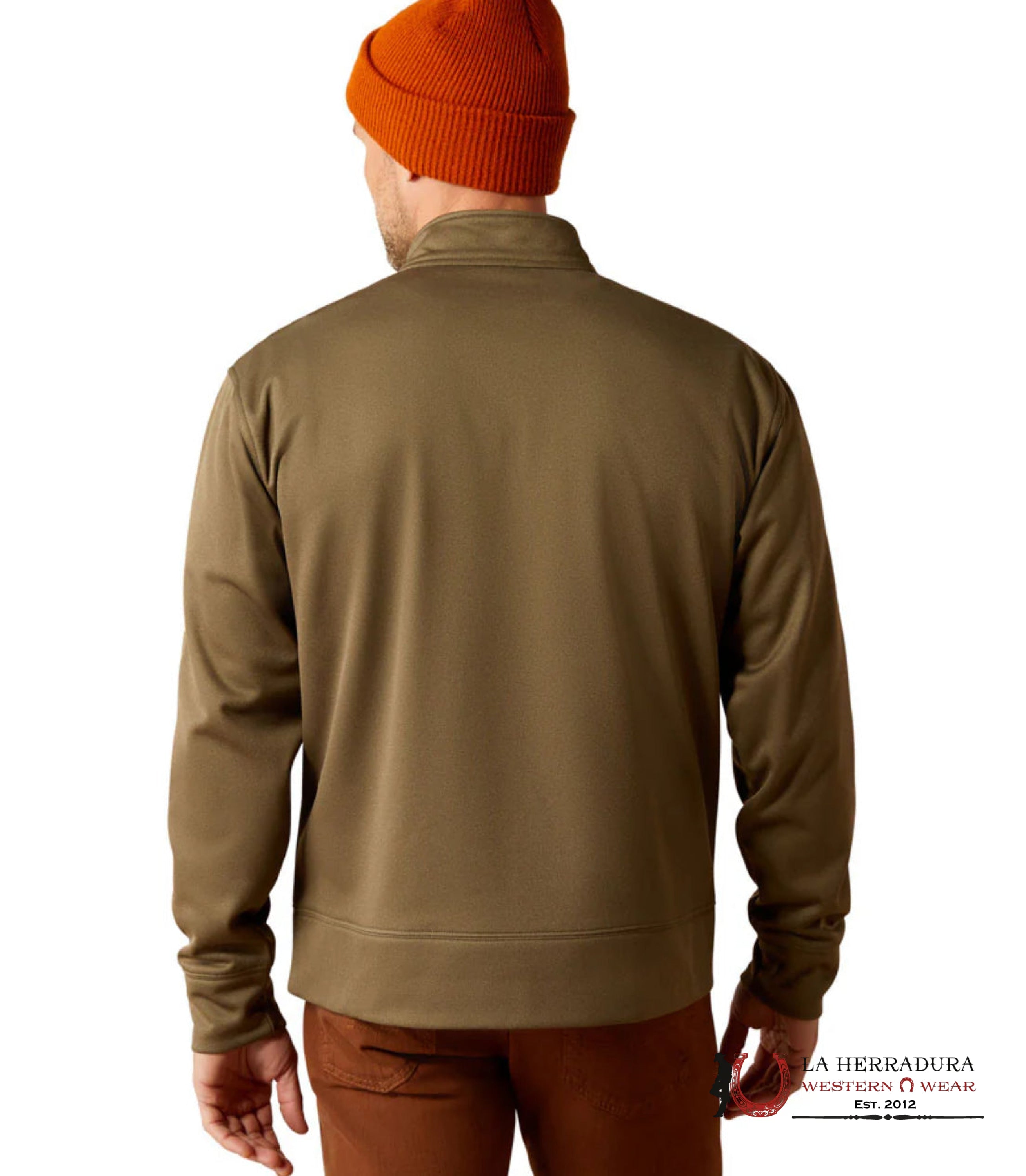 Ariat Brine Olive/Brown Team Logo 1/4 Zip Up Sweater- 2809 Ropa Hombres