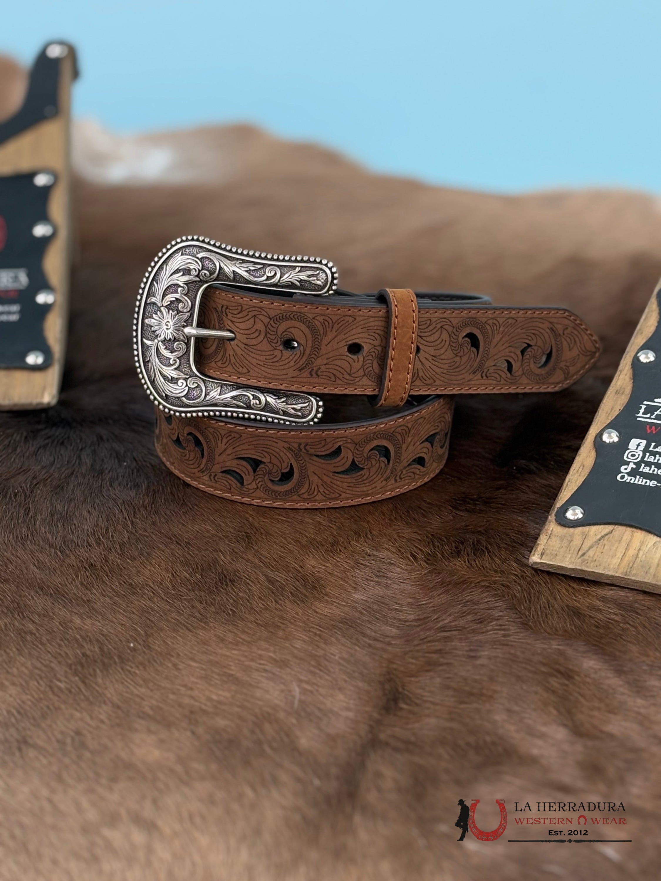 Ariat Brown Leather Belt Cinturones Mujeres