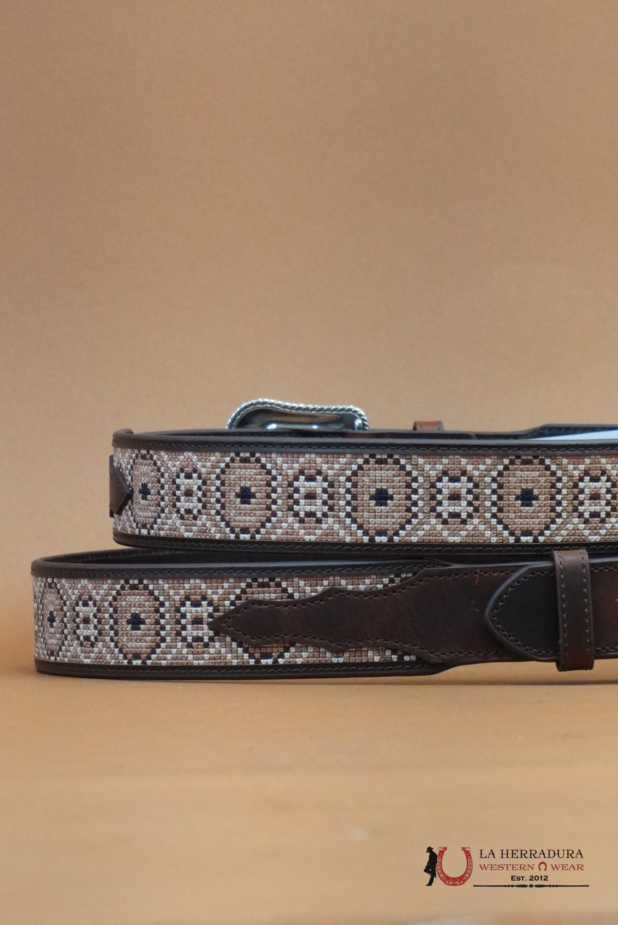 Ariat Brown Multi Color Aztec Print Belt CINTURONES HOMBRES