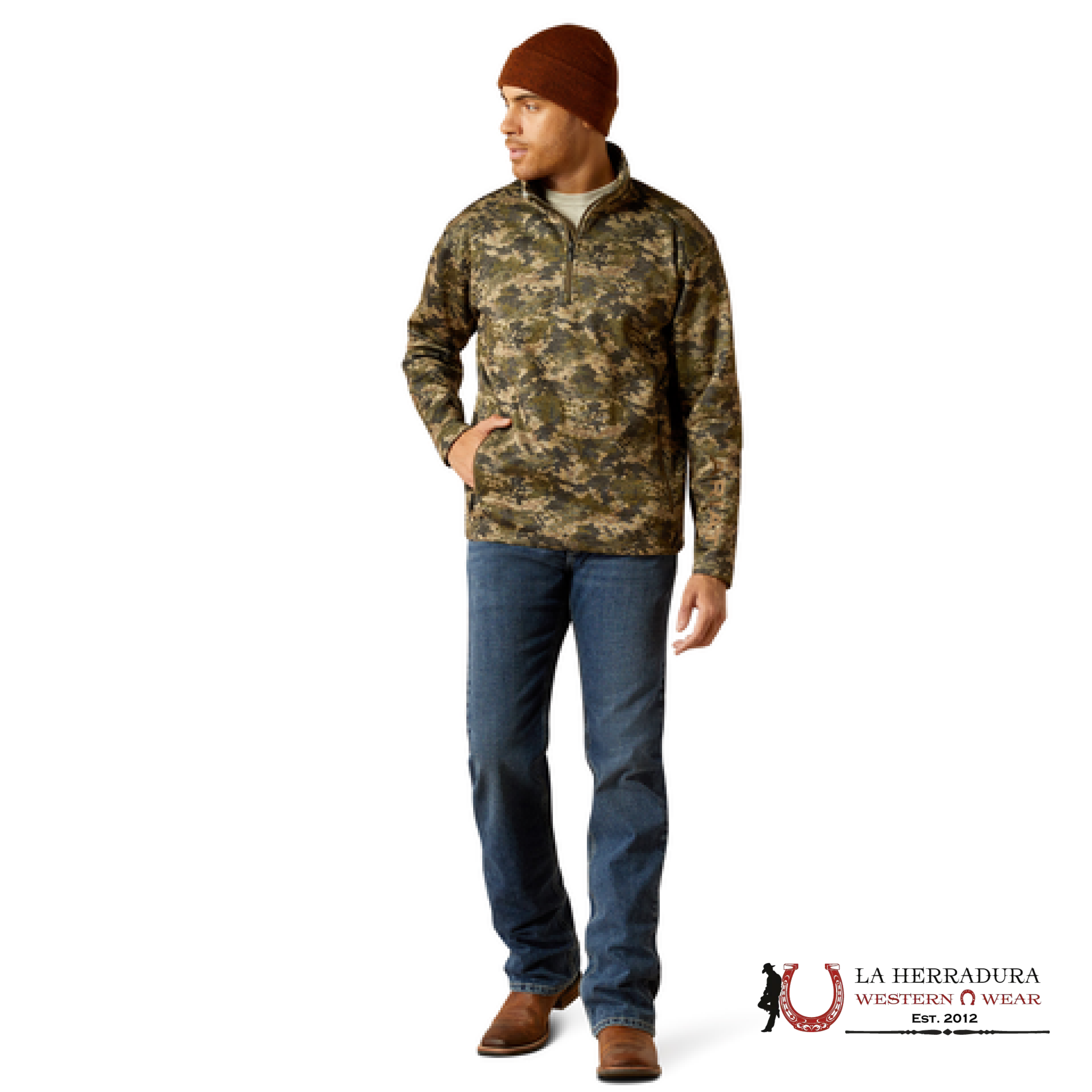 Ariat Caldwell Logo Sweater Green Camo - 3017 Ropa Hombres