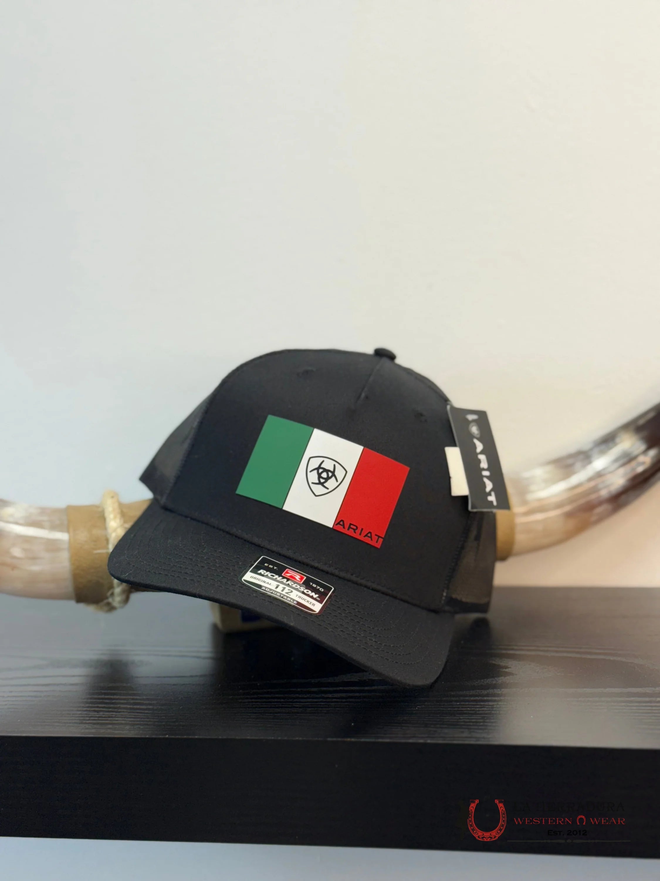 ARIAT CAP BLACK MEXICO FLAG CAPS MENS GORRAS HOMBRES