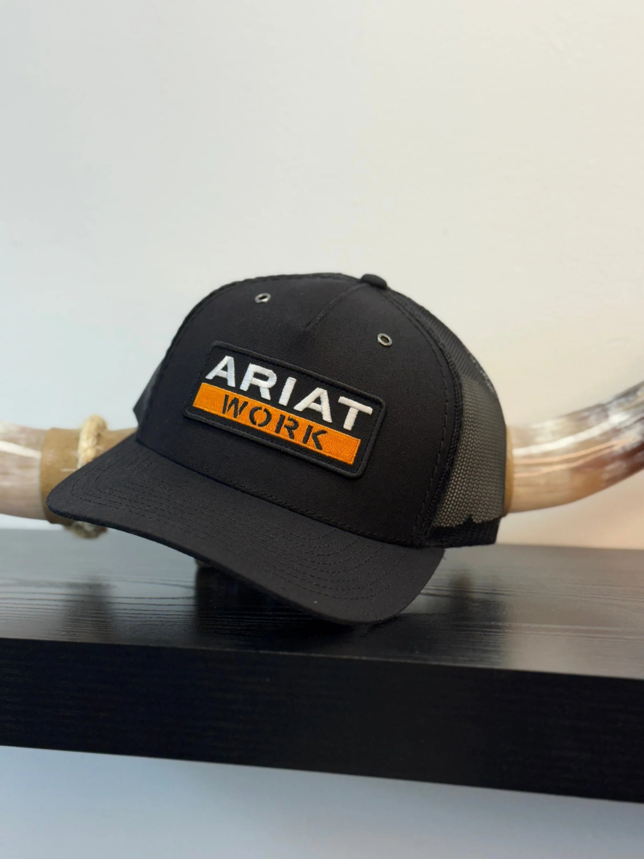 ARIAT CAP BLACK WORK HAT CAPS MENS GORRAS HOMBRES