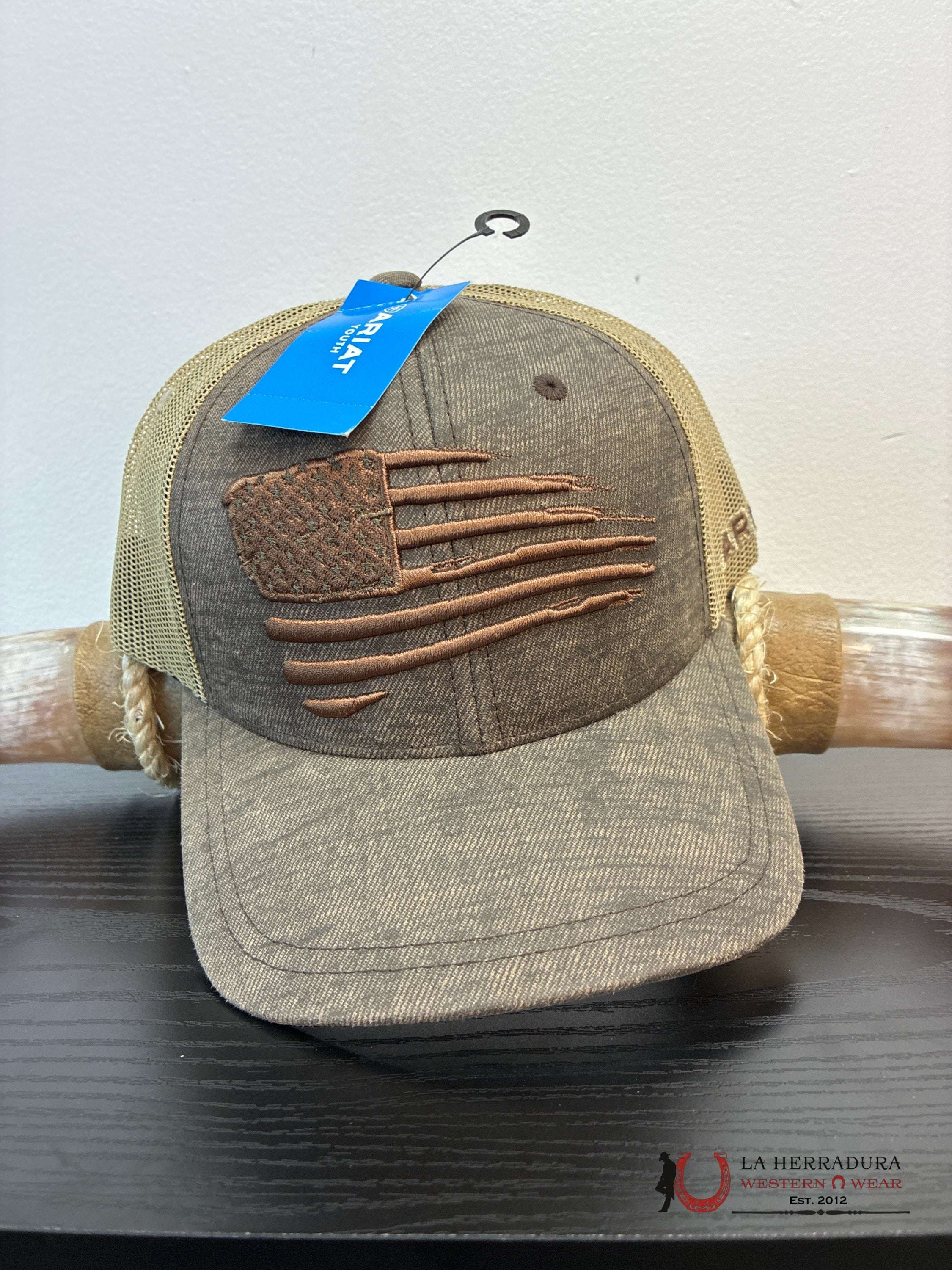 ARIAT CAP BROWN YOUTH CAPS MENS GORRAS HOMBRES