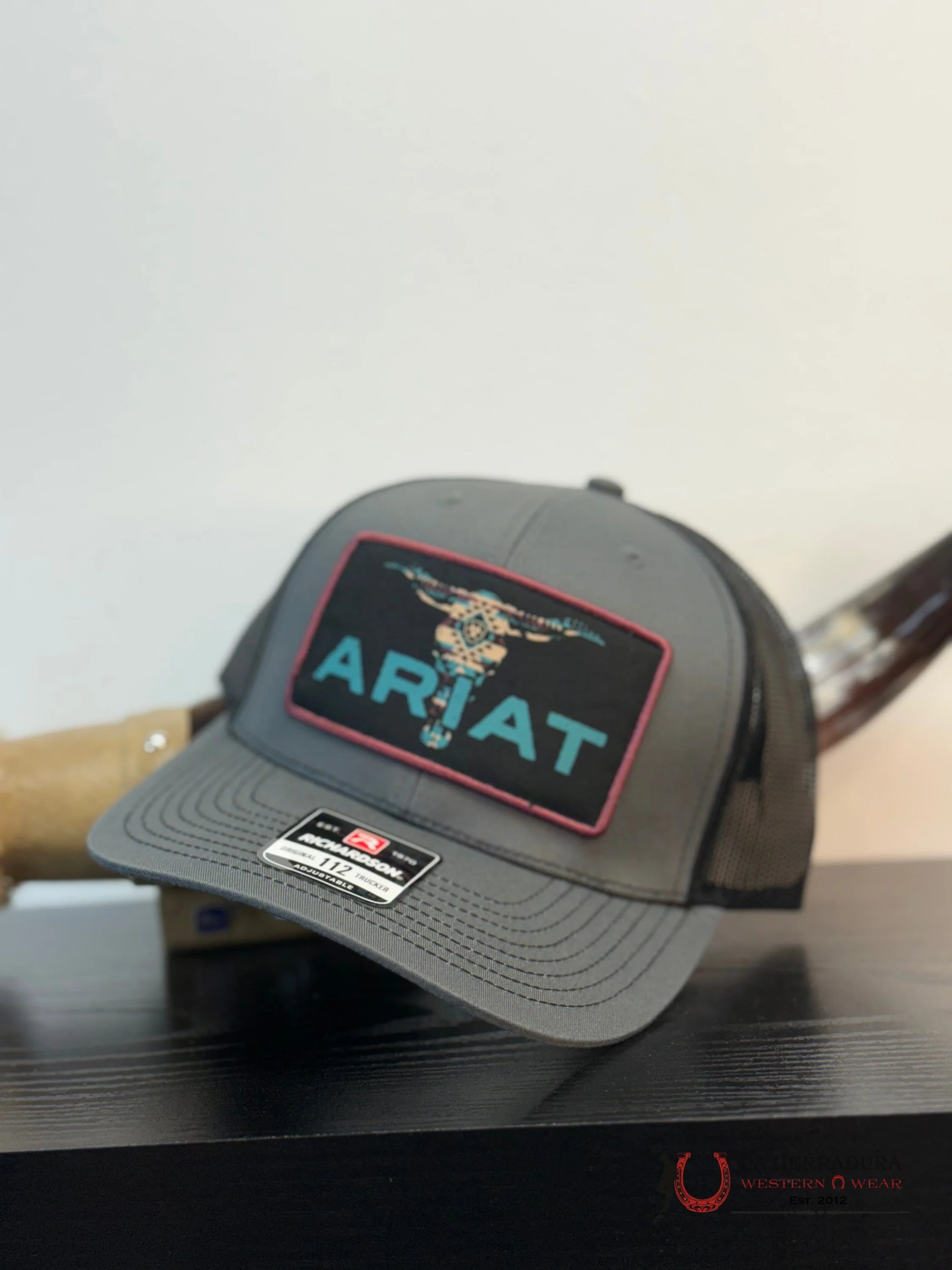 ARIAT CAP DERK GREY WITH BLACK CAPS MENS GORRAS HOMBRES
