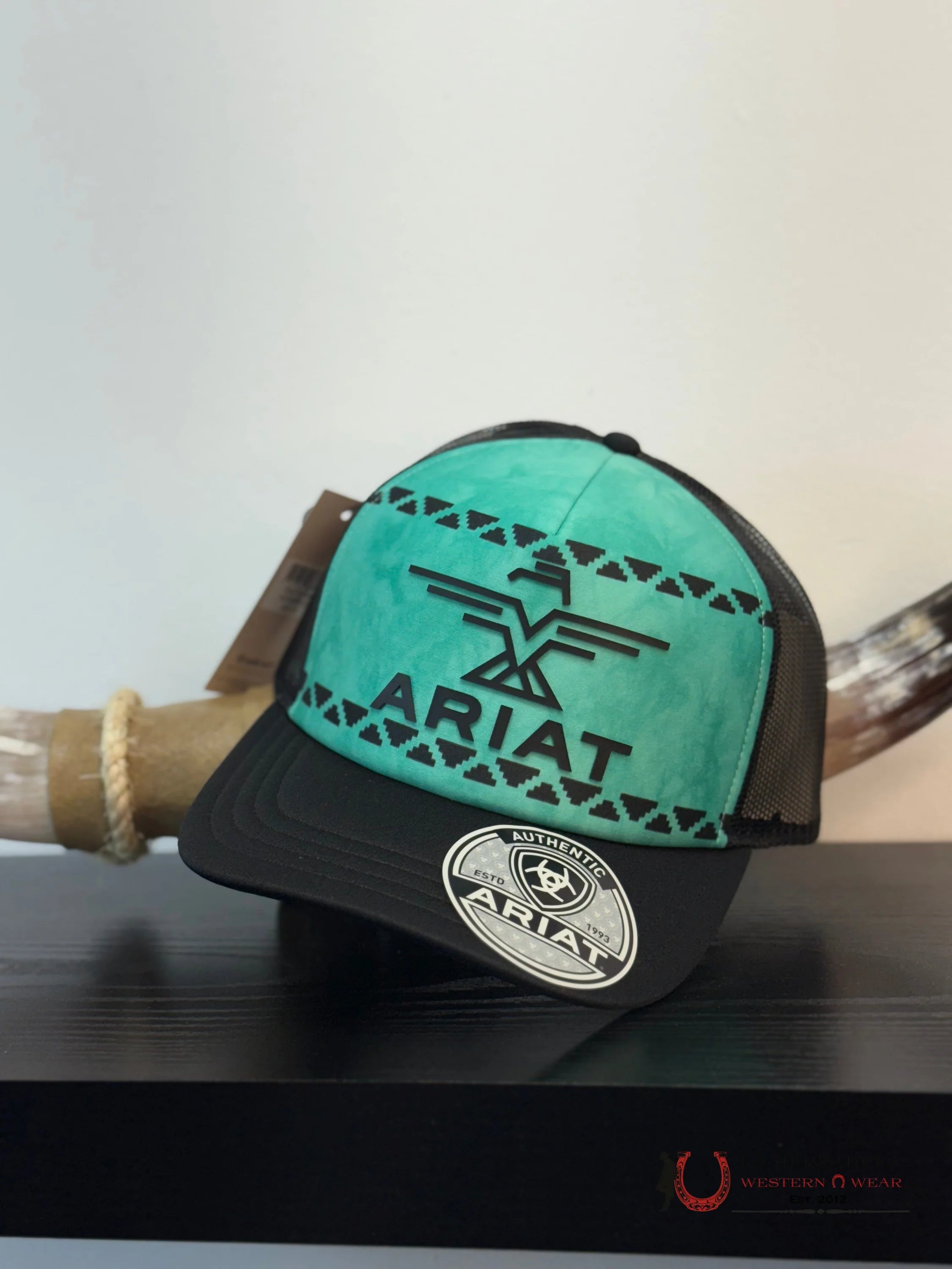 ARIAT CAP GREEN WITH BLACK CAPS MENS GORRAS HOMBRES