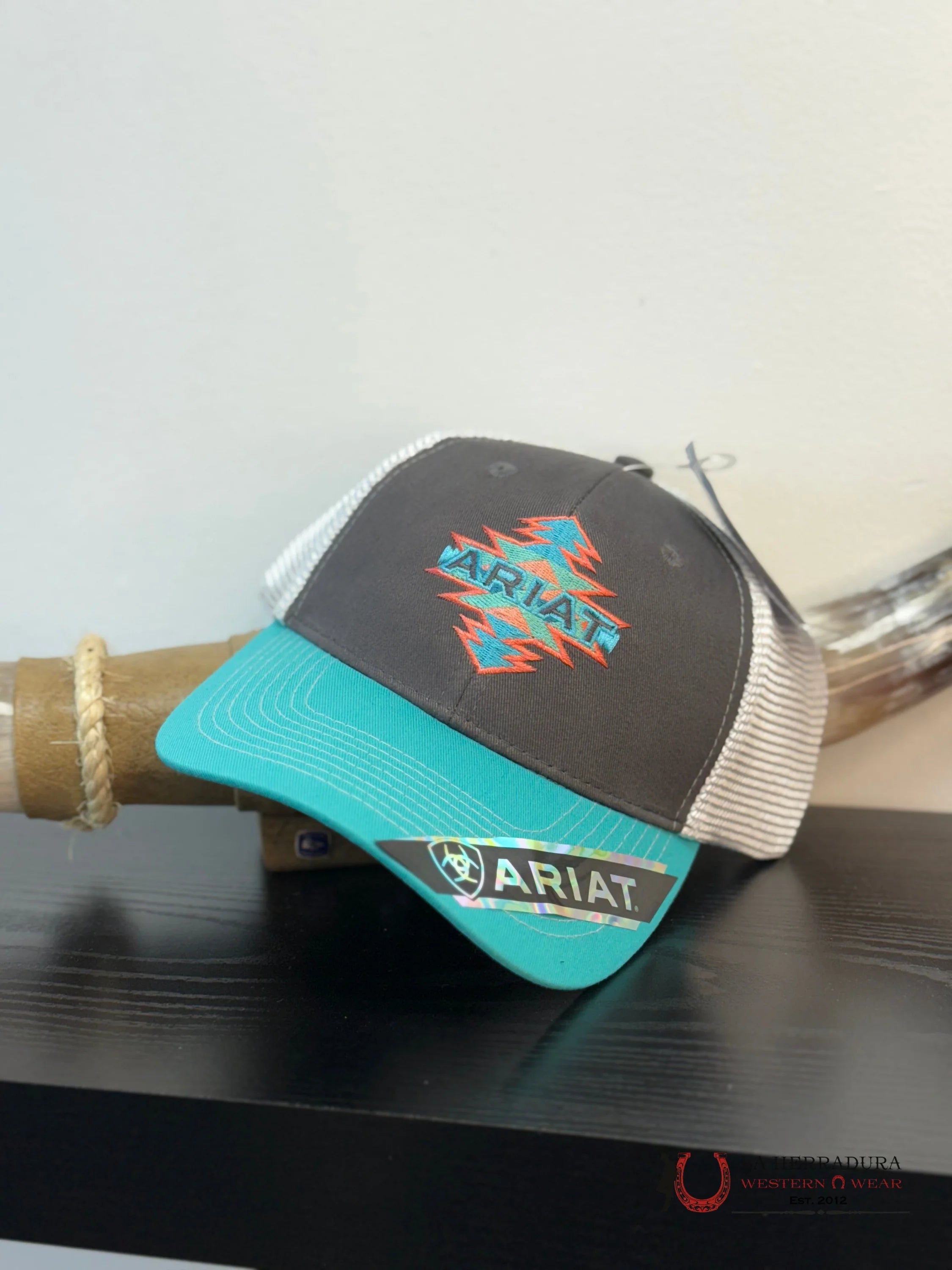 ARIAT CAP GREY CAPS MENS GORRAS HOMBRES