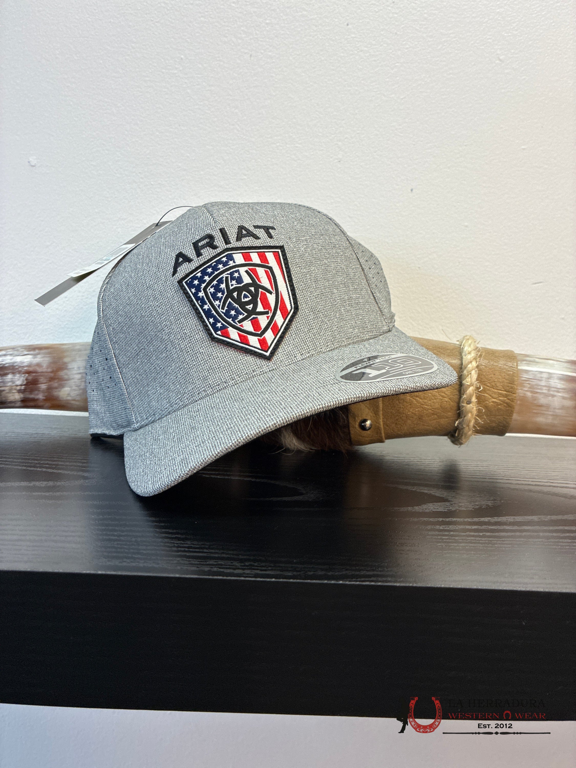 ARIAT CAP GREY WITH BLACK CAPS MENS GORRAS HOMBRES