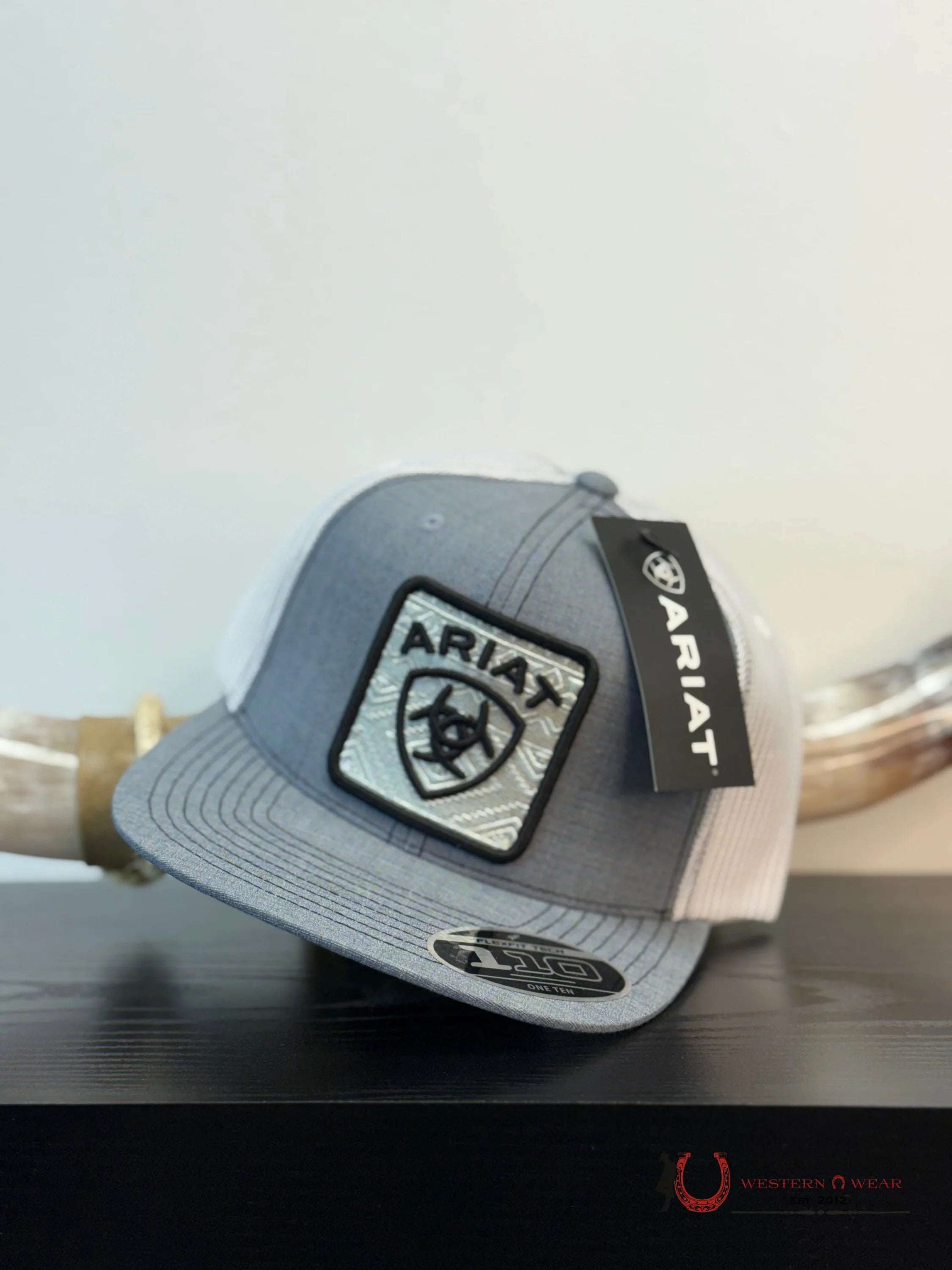 ARIAT CAP GREY WITH BLACK CAPS MENS GORRAS HOMBRES